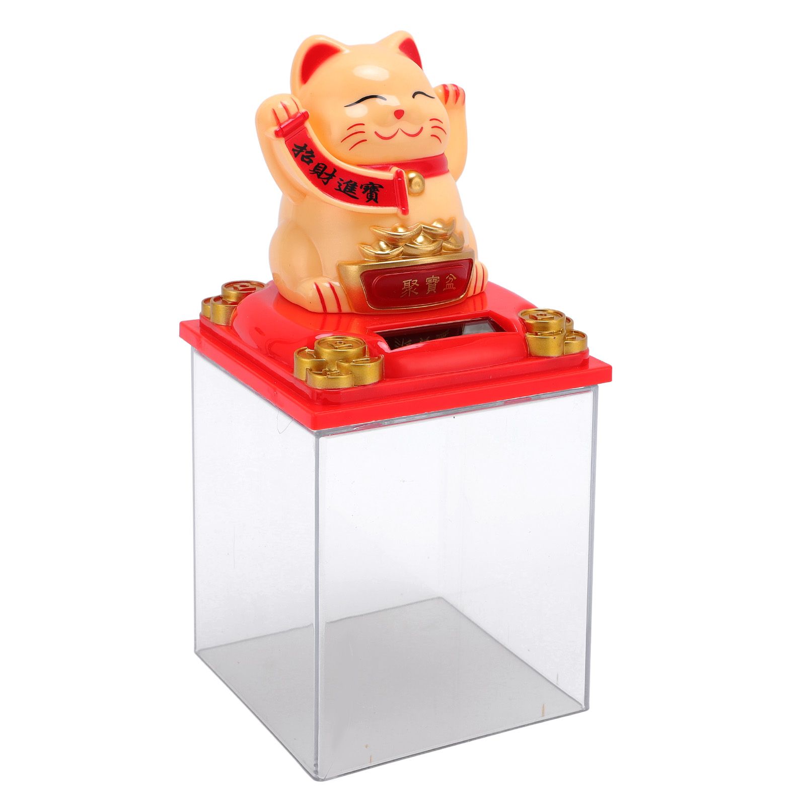 Solar Powered Waving Cat Good Luck Fortune Ornament Lucky Welcoming Decor with view 10