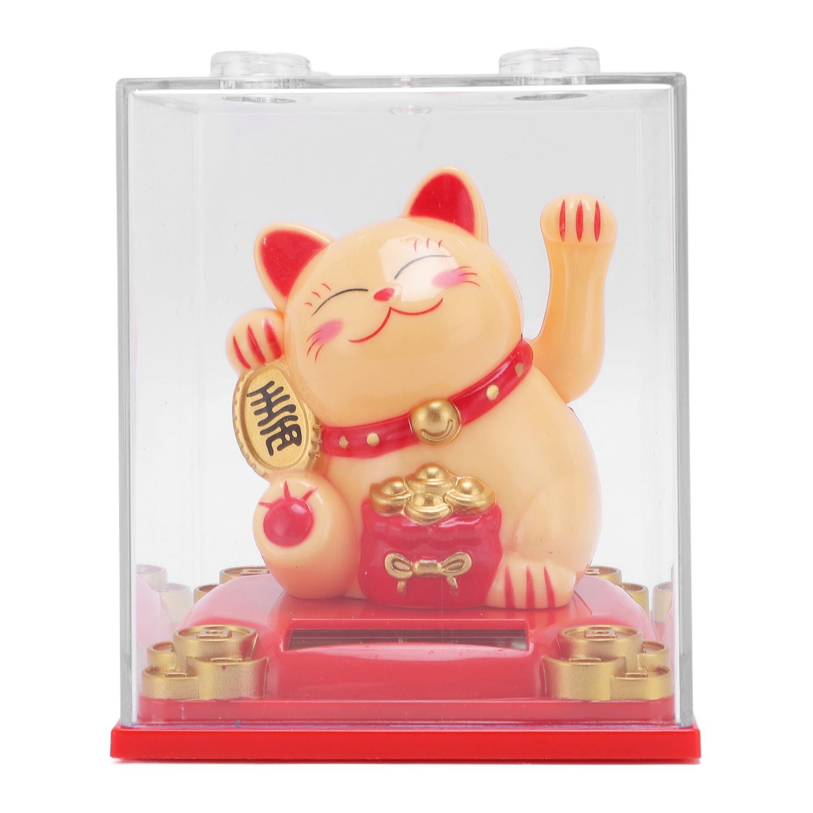 Solar Lucky Cat Statue Light Sensing Waving Arm Fortune Cat Ornament for Desk view 3