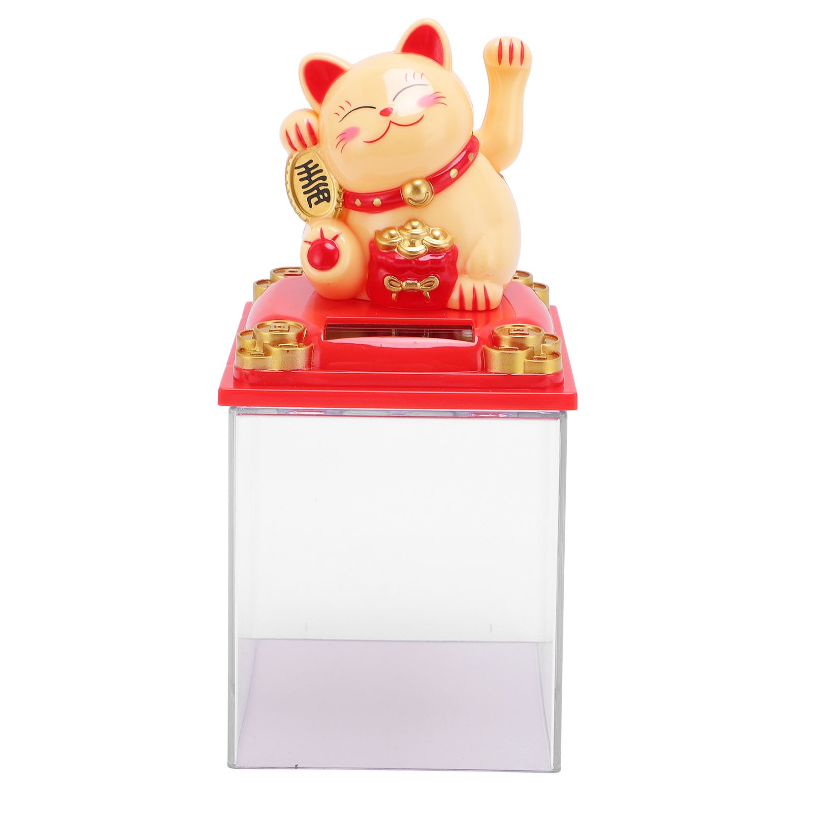 Solar Lucky Cat Statue Light Sensing Waving Arm Fortune Cat Ornament for Desk view 4