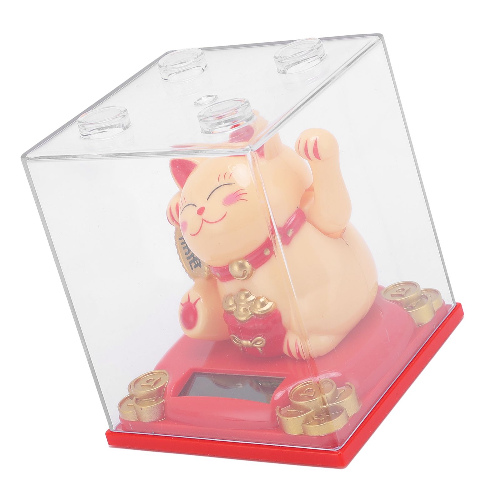 Solar Lucky Cat Statue Light Sensing Waving Arm Fortune Cat Ornament for Desk view 5