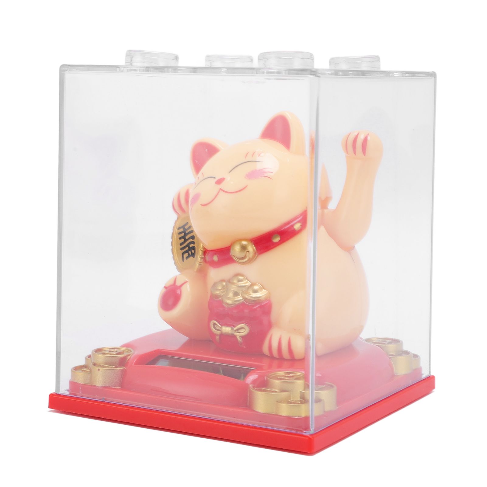 Solar Lucky Cat Statue Light Sensing Waving Arm Fortune Cat Ornament for Desk view 6