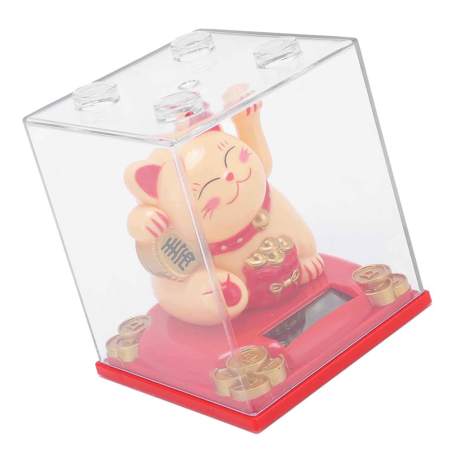 Solar Lucky Cat Statue Light Sensing Waving Arm Fortune Cat Ornament for Desk view 7