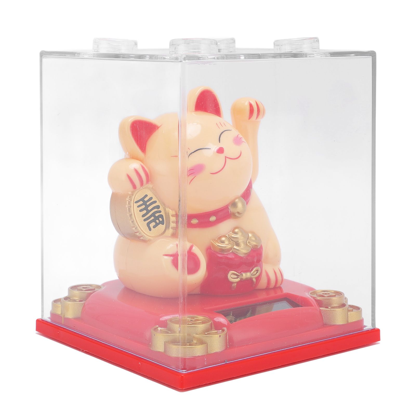 Solar Lucky Cat Statue Light Sensing Waving Arm Fortune Cat Ornament for Desk view 9