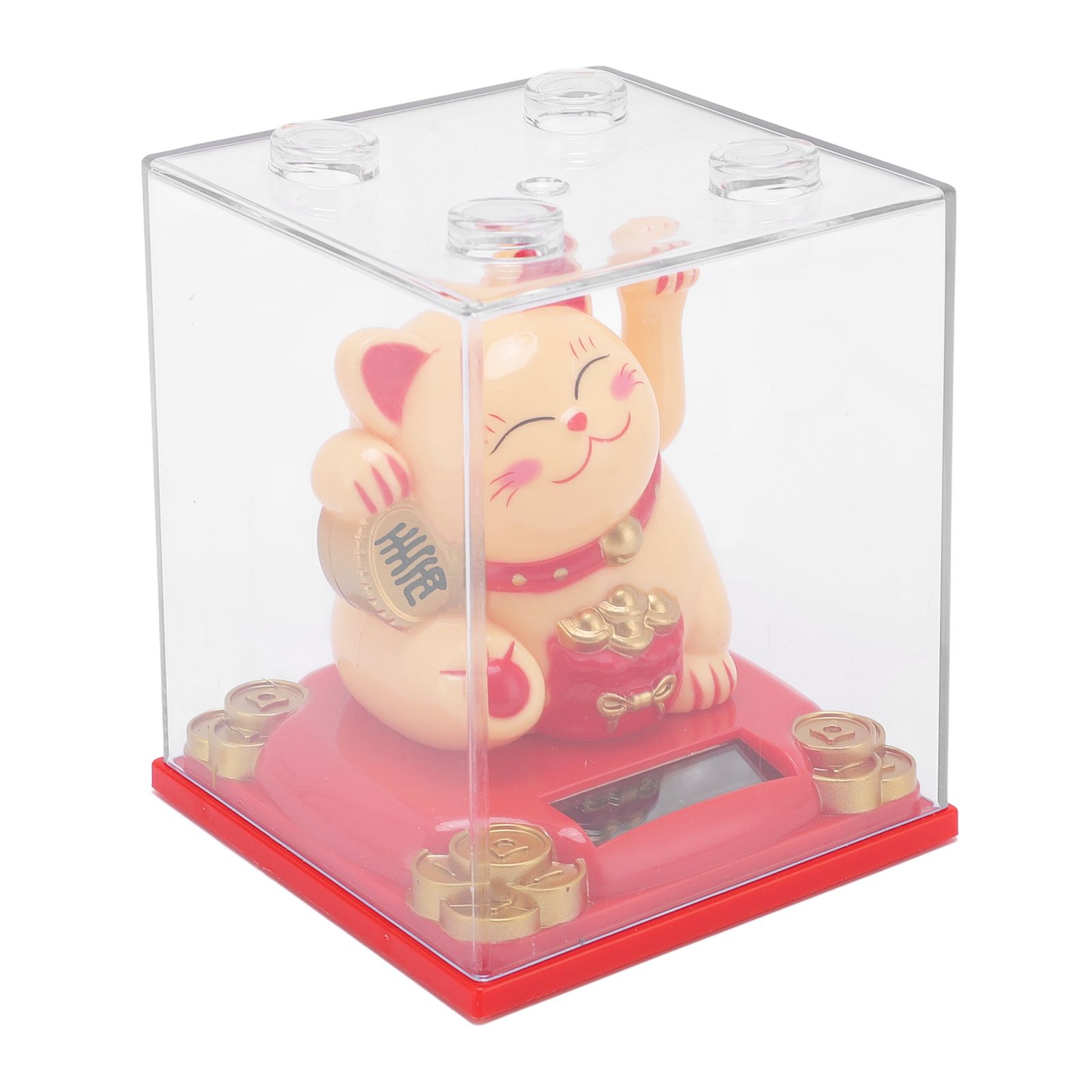 Solar Lucky Cat Statue Light Sensing Waving Arm Fortune Cat Ornament for Desk view 10