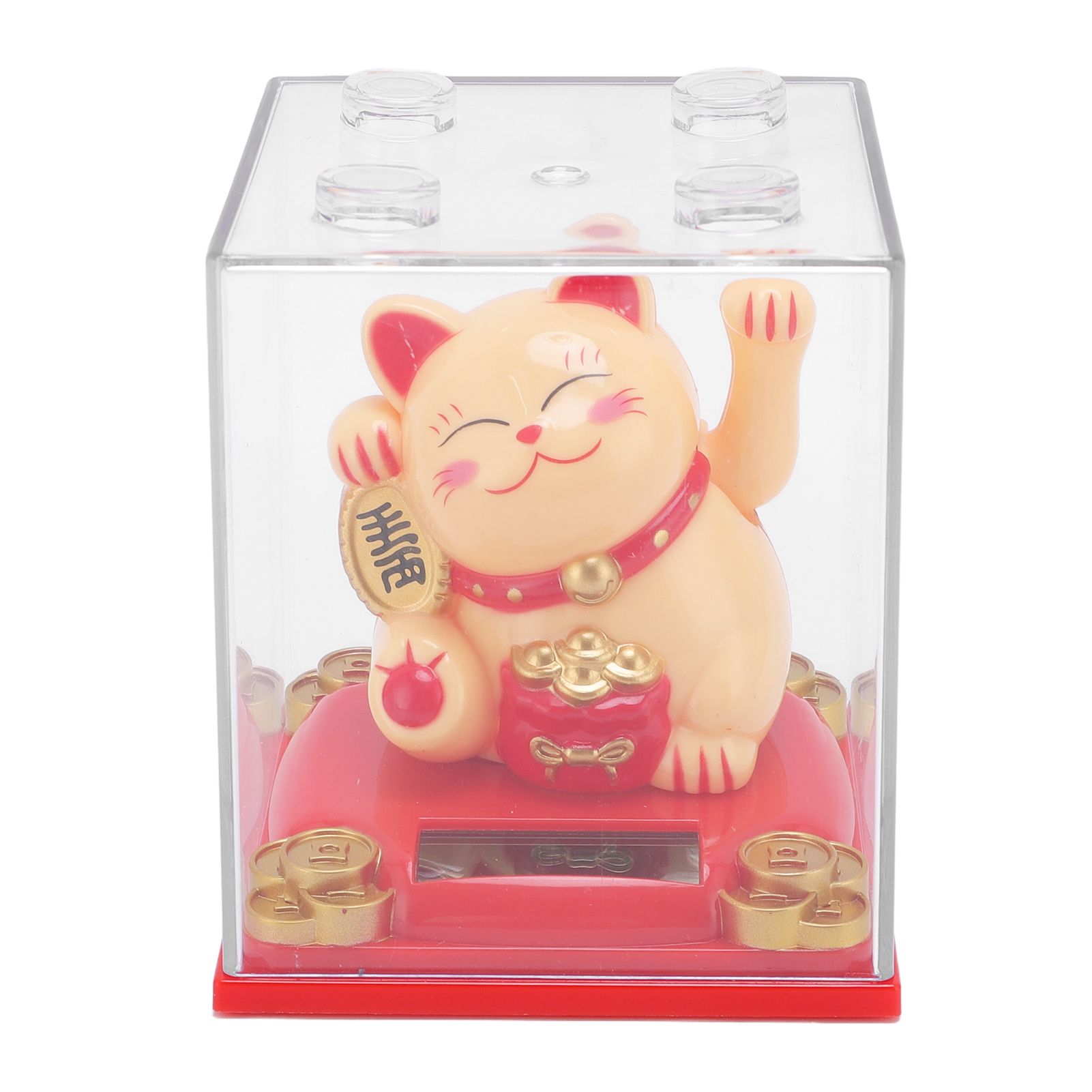Solar Lucky Cat Statue Light Sensing Waving Arm Fortune Cat Ornament for Desk view 12