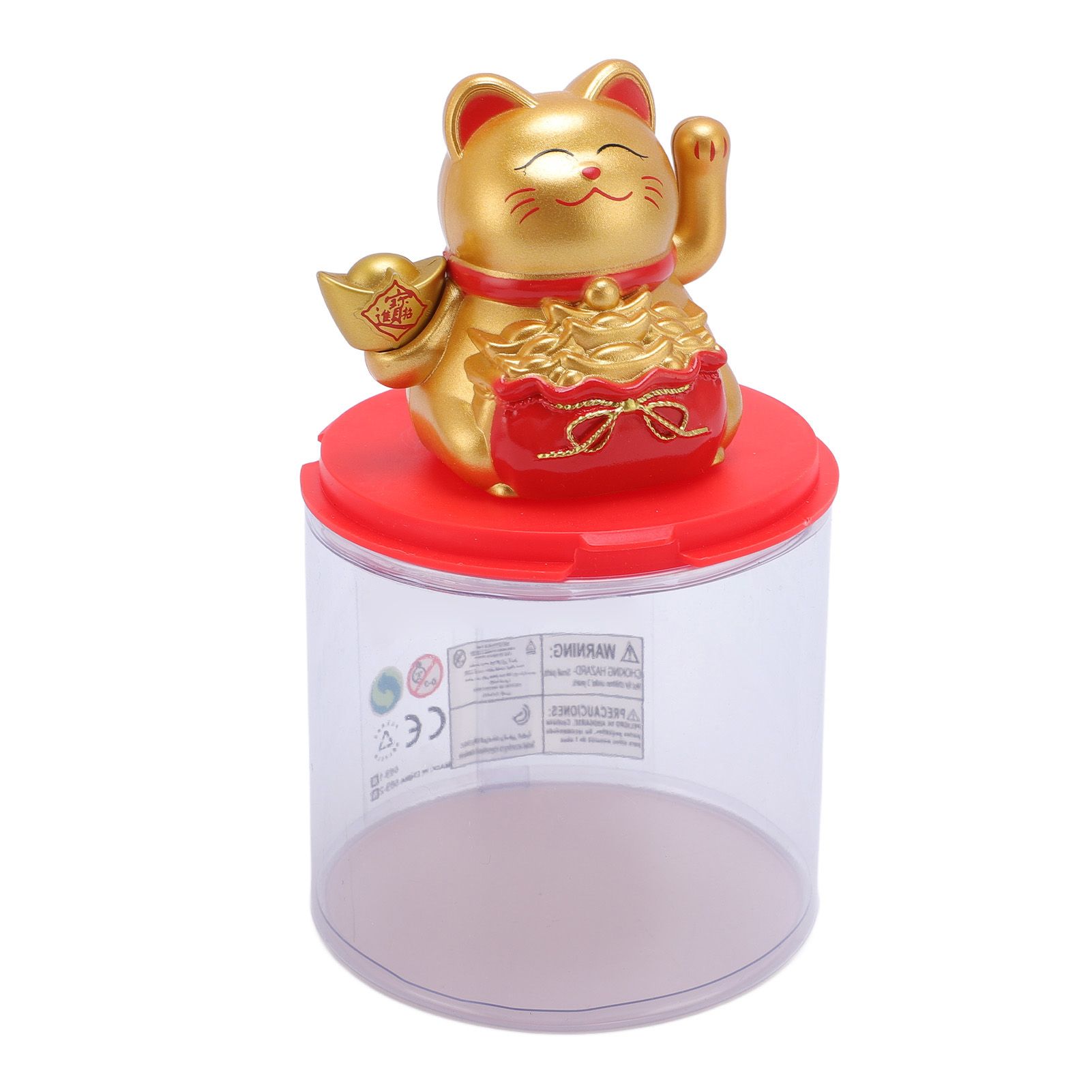 Feng Shui Lucky Cat Solar Powered Waving Maneki Neko Decoration Lucky Cat view 4