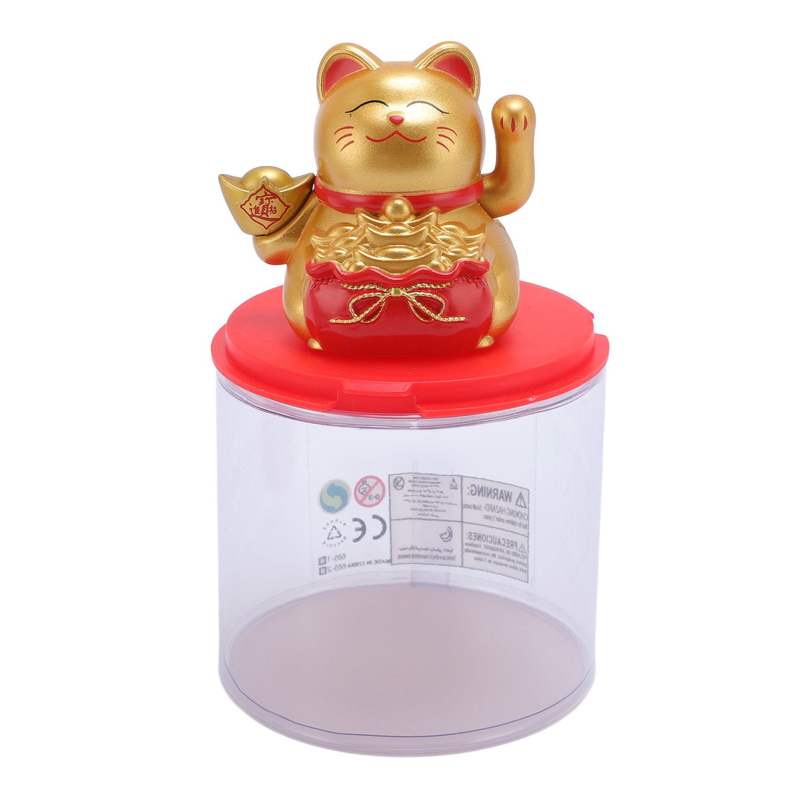Feng Shui Lucky Cat Solar Powered Waving Maneki Neko Decoration Lucky Cat view 6