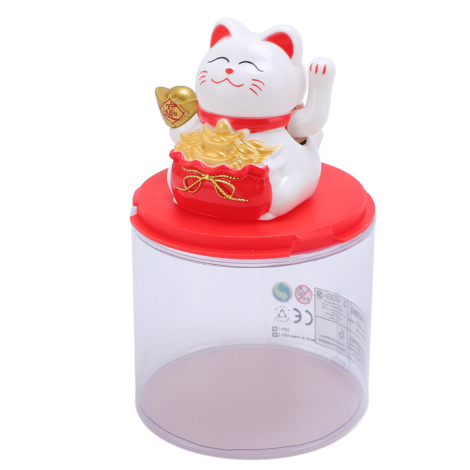 Feng Shui Lucky Cat Solar Powered Waving Maneki Neko Decoration Lucky Cat — image 1