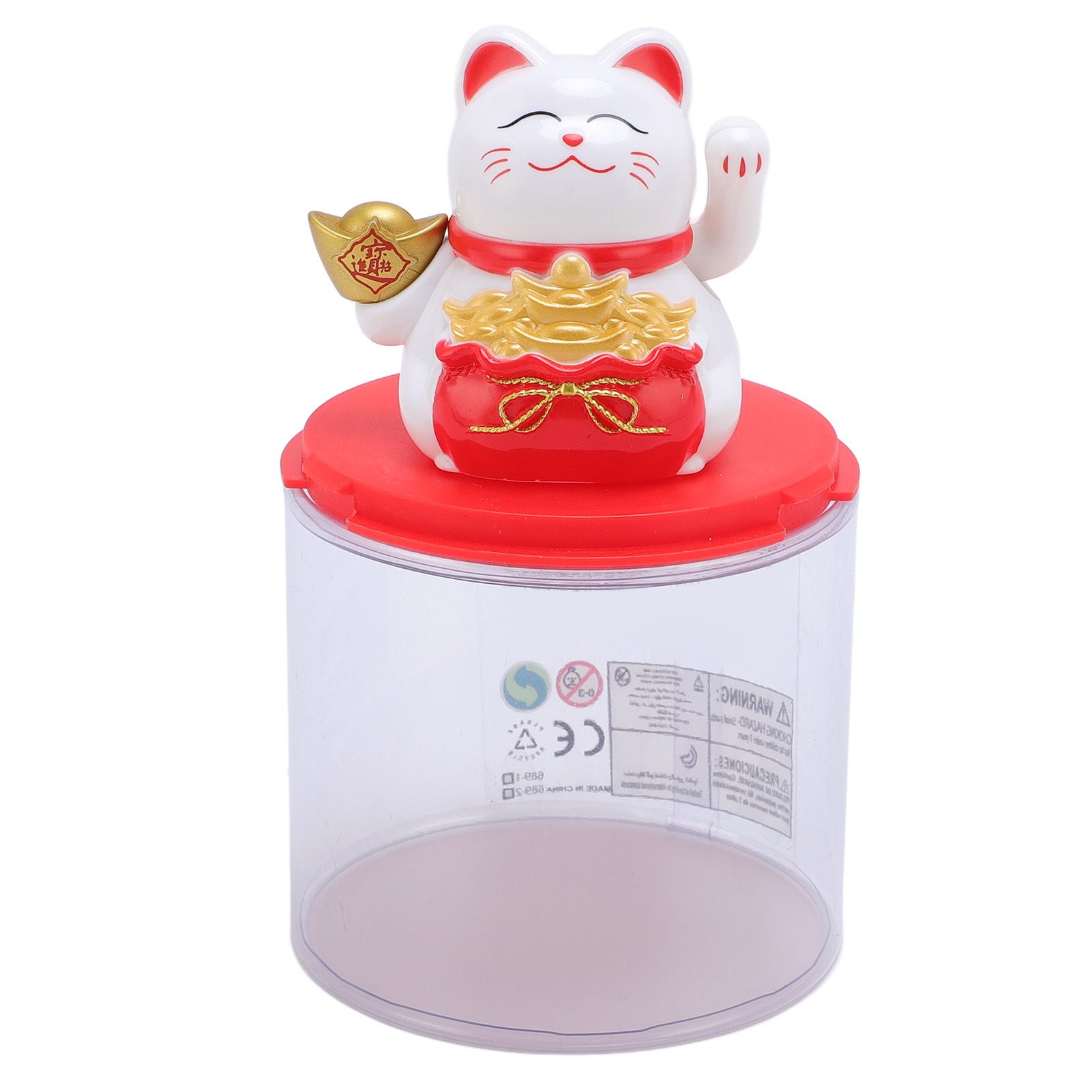 Feng Shui Lucky Cat Solar Powered Waving Maneki Neko Decoration Lucky Cat view 6