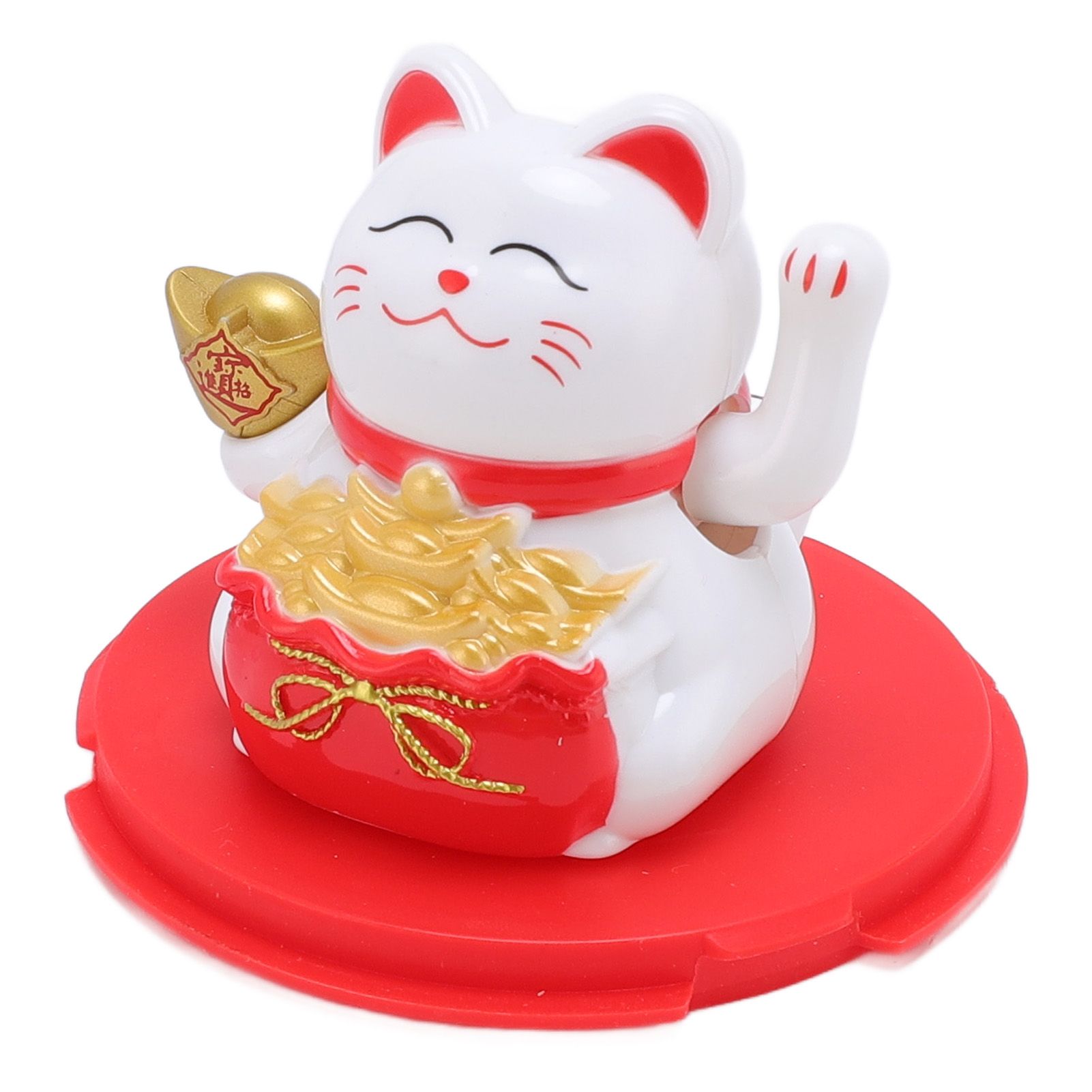 Feng Shui Lucky Cat Solar Powered Waving Maneki Neko Decoration Lucky Cat view 8