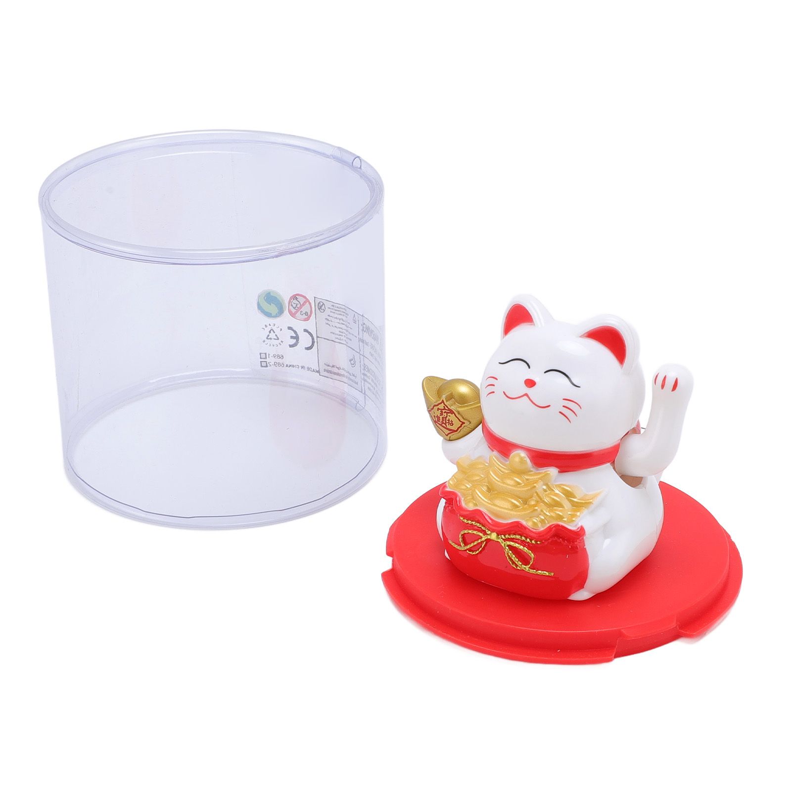 Feng Shui Lucky Cat Solar Powered Waving Maneki Neko Decoration Lucky Cat view 9