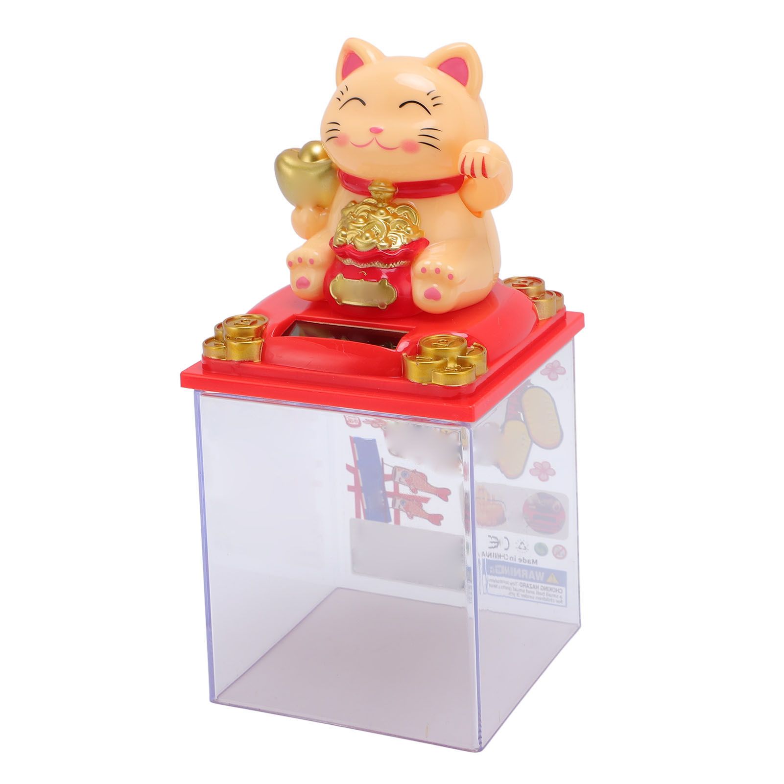 Solar Waving Cat Light Sensing Automatic Waving Arm Lucky Cat Statue for — image 1