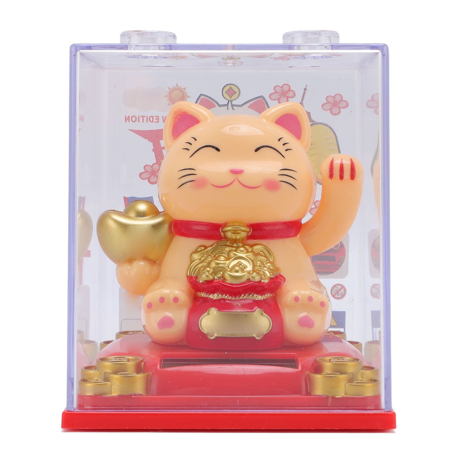 Solar Waving Cat Light Sensing Automatic Waving Arm Lucky Cat Statue for view 3