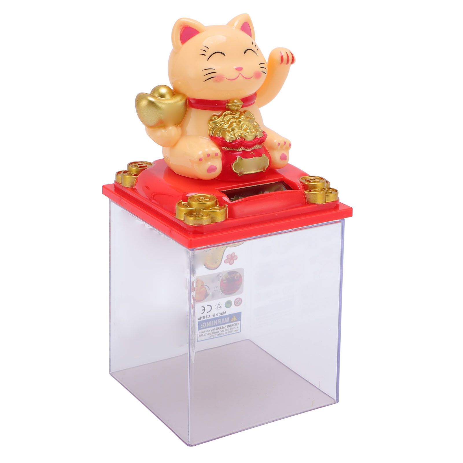 Solar Waving Cat Light Sensing Automatic Waving Arm Lucky Cat Statue for view 4