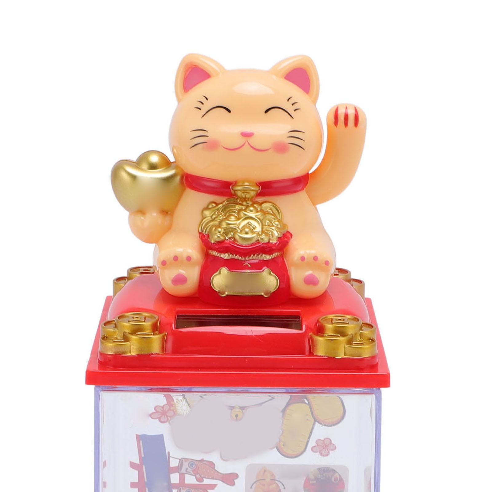 Solar Waving Cat Light Sensing Automatic Waving Arm Lucky Cat Statue for view 5