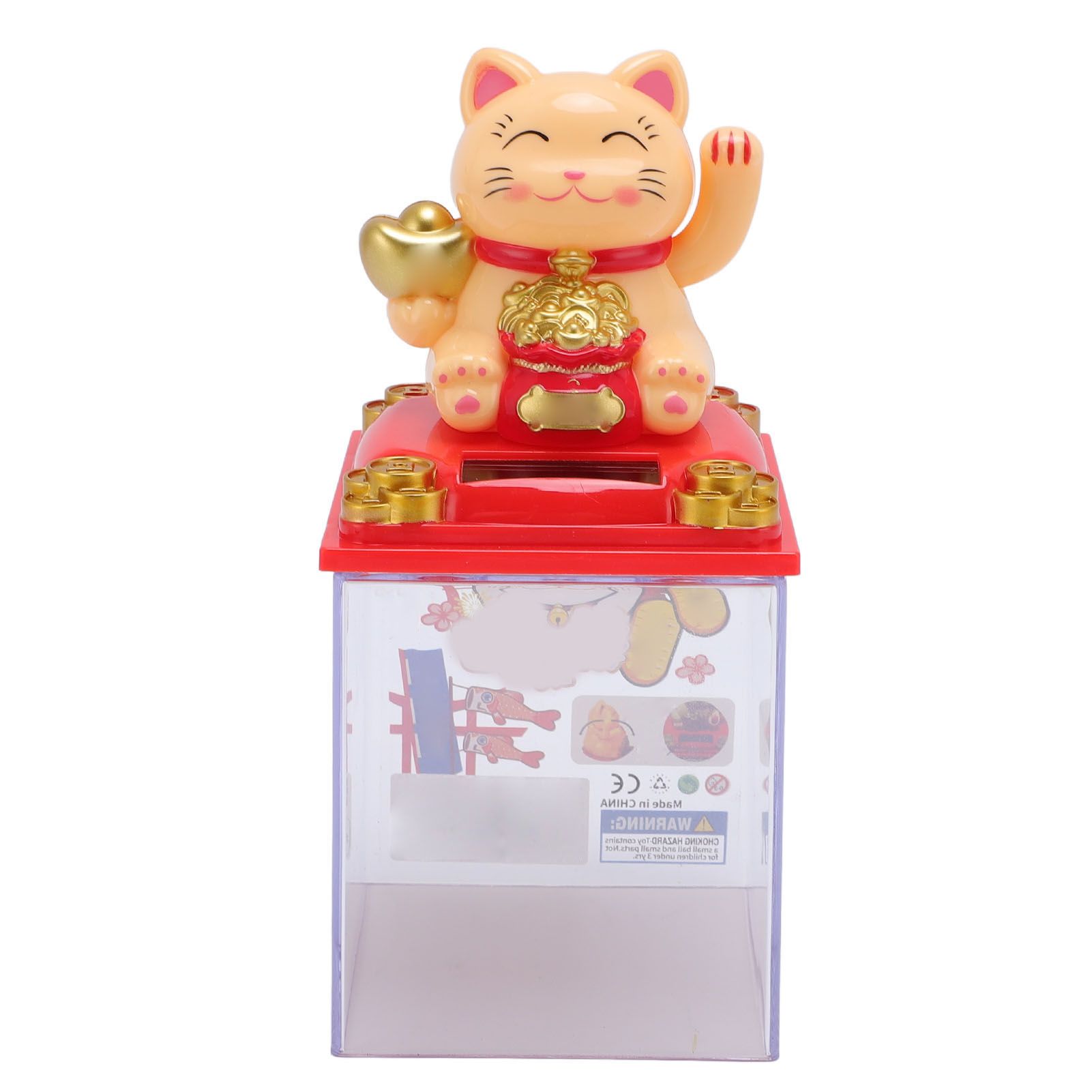 Solar Waving Cat Light Sensing Automatic Waving Arm Lucky Cat Statue for view 6