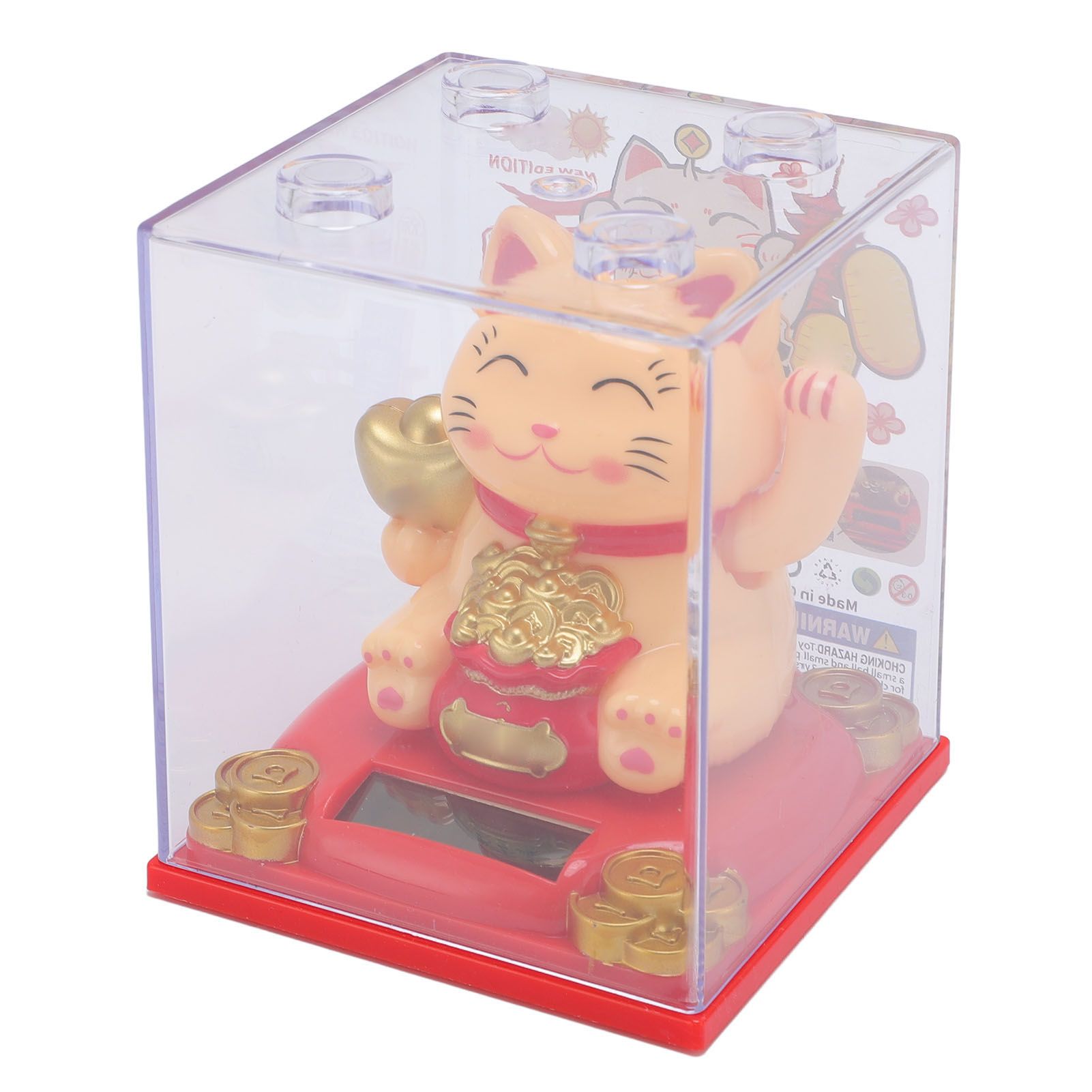 Solar Waving Cat Light Sensing Automatic Waving Arm Lucky Cat Statue for view 8