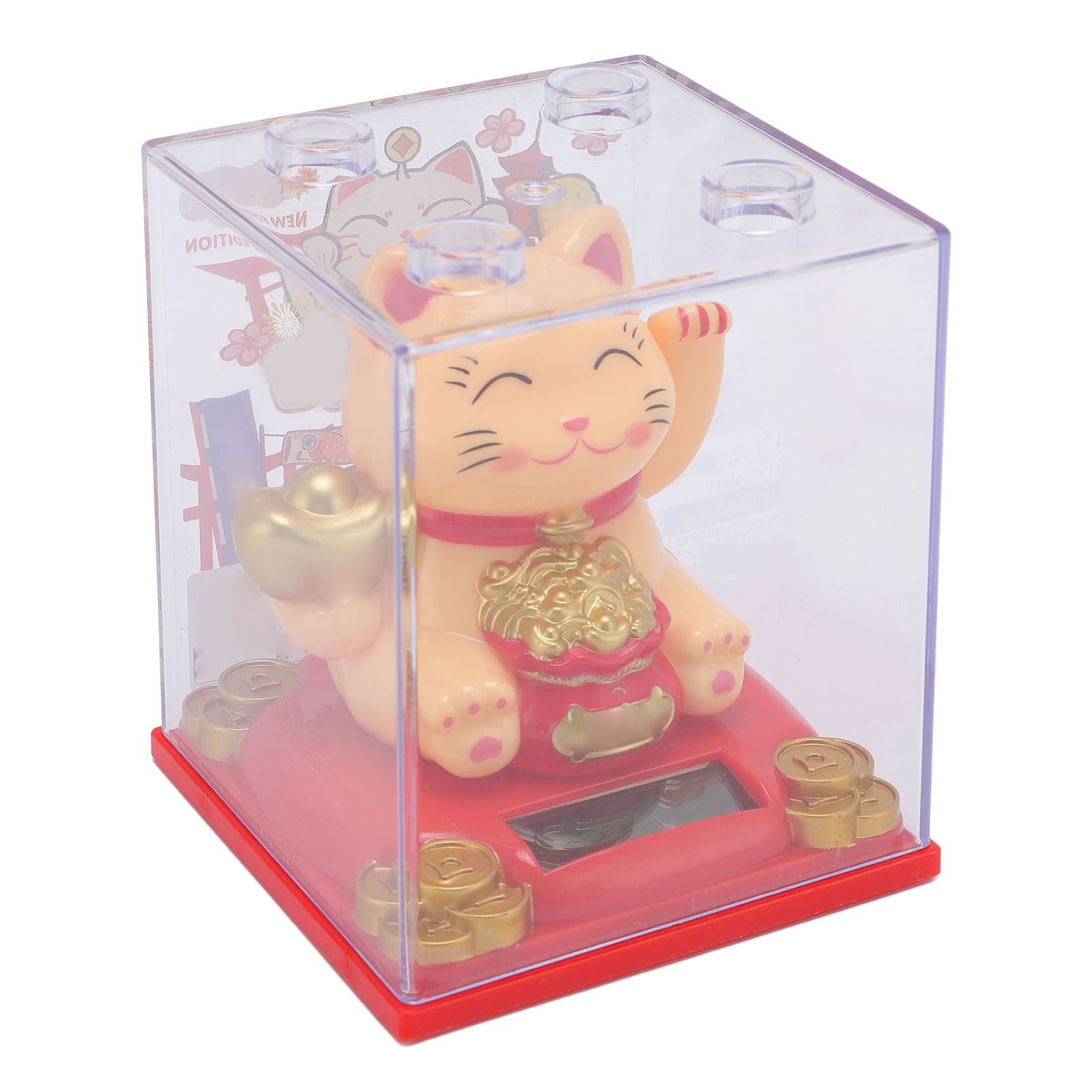 Solar Waving Cat Light Sensing Automatic Waving Arm Lucky Cat Statue for view 9