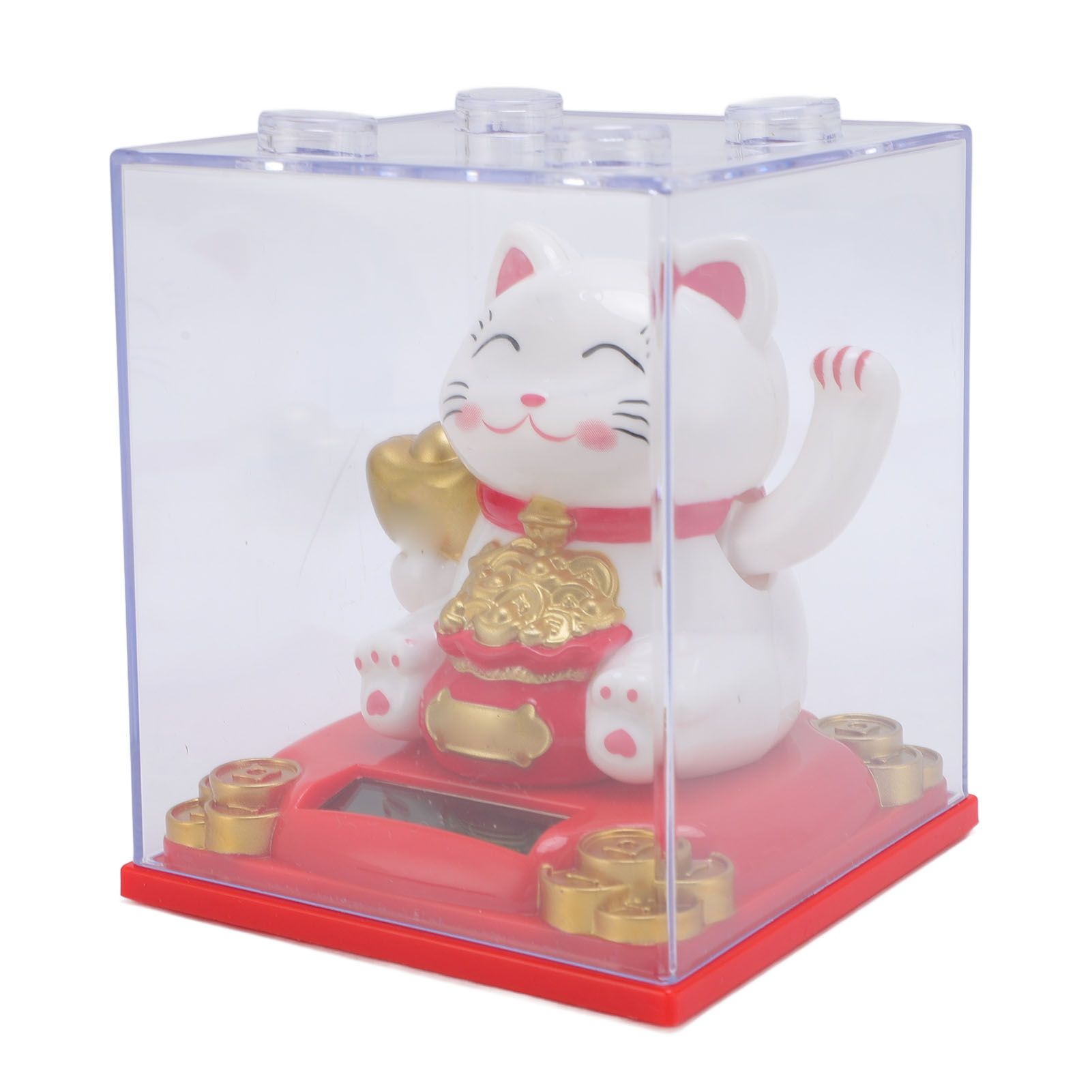 Solar Waving Cat Light Sensing Automatic Waving Arm Lucky Cat Statue for — image 1