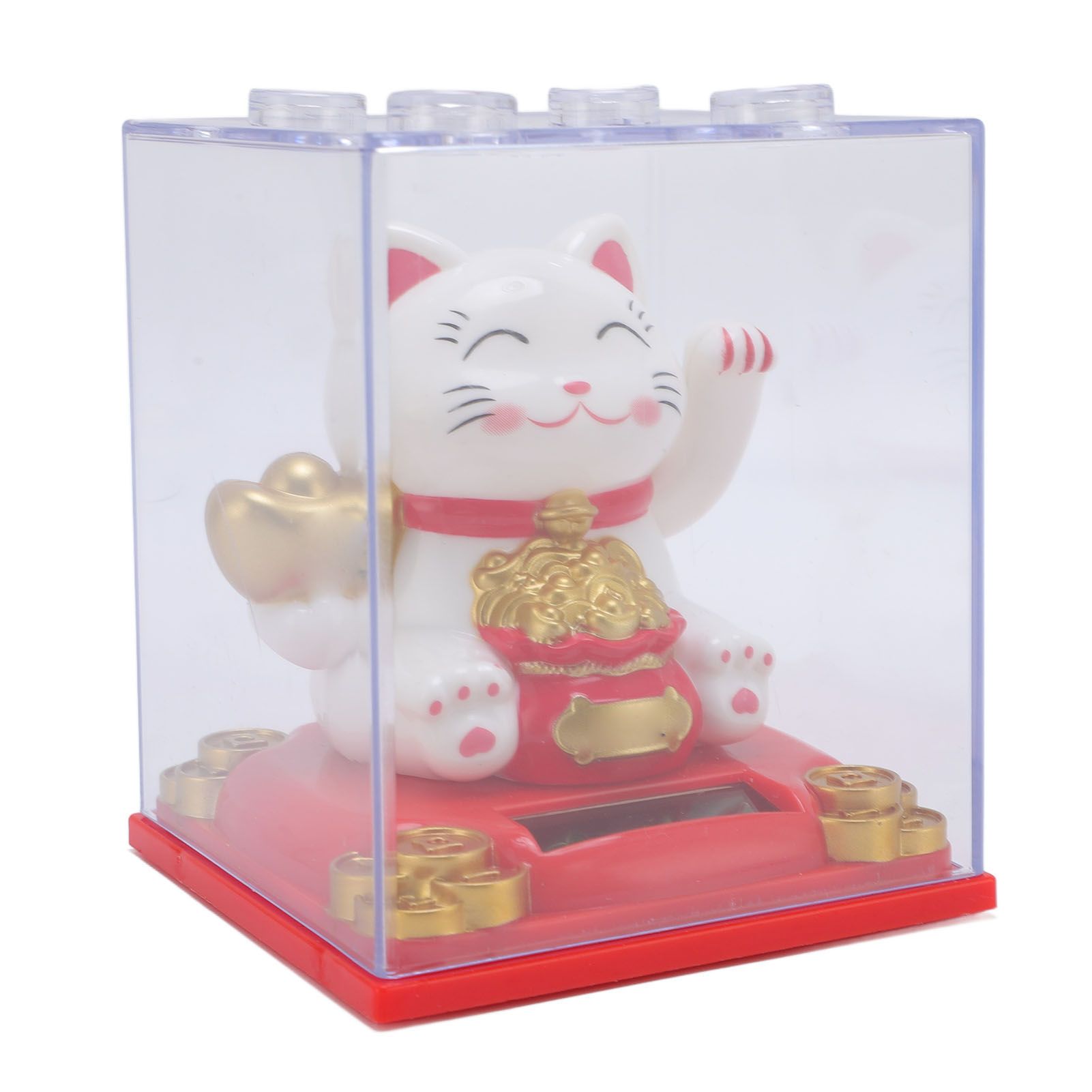 Solar Waving Cat Light Sensing Automatic Waving Arm Lucky Cat Statue for view 4