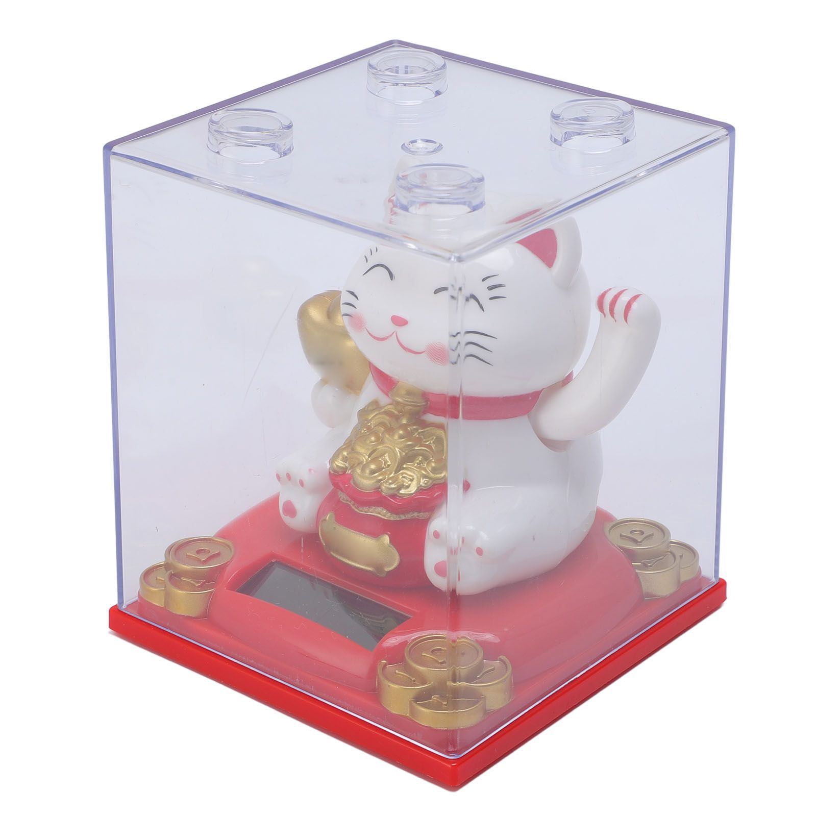 Solar Waving Cat Light Sensing Automatic Waving Arm Lucky Cat Statue for view 6