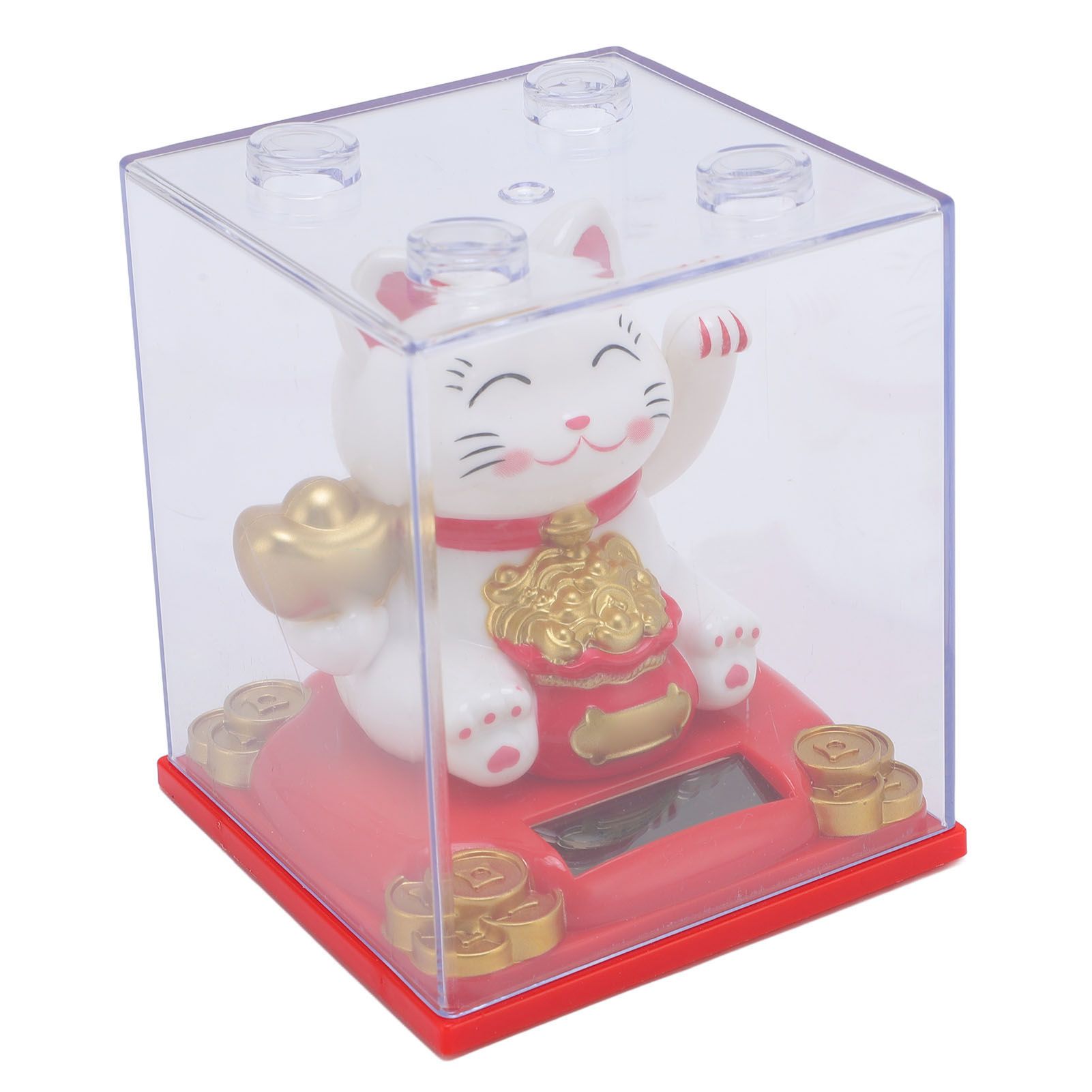 Solar Waving Cat Light Sensing Automatic Waving Arm Lucky Cat Statue for view 8