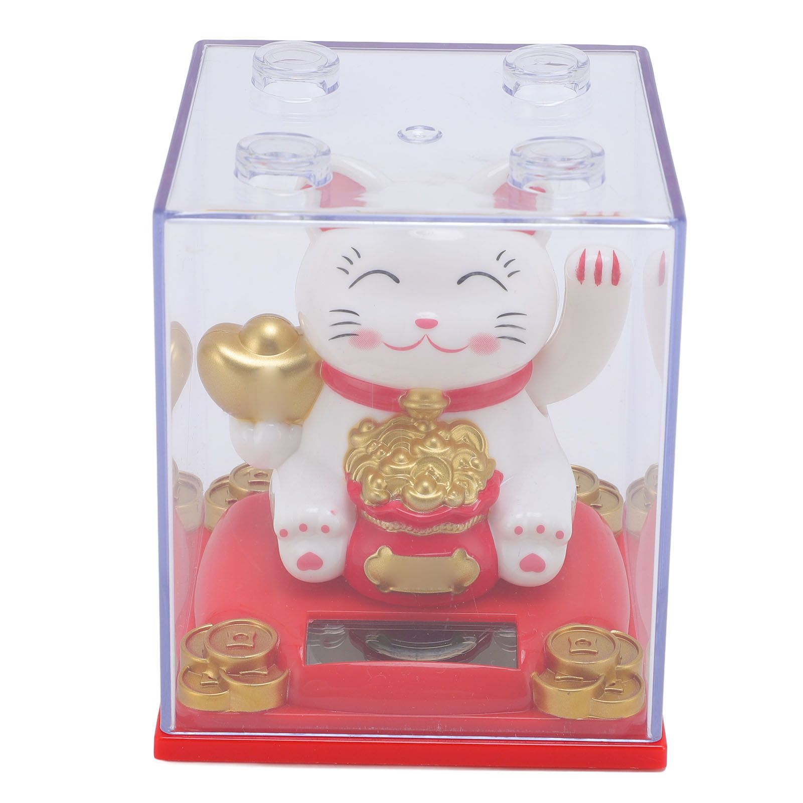 Solar Waving Cat Light Sensing Automatic Waving Arm Lucky Cat Statue for view 9