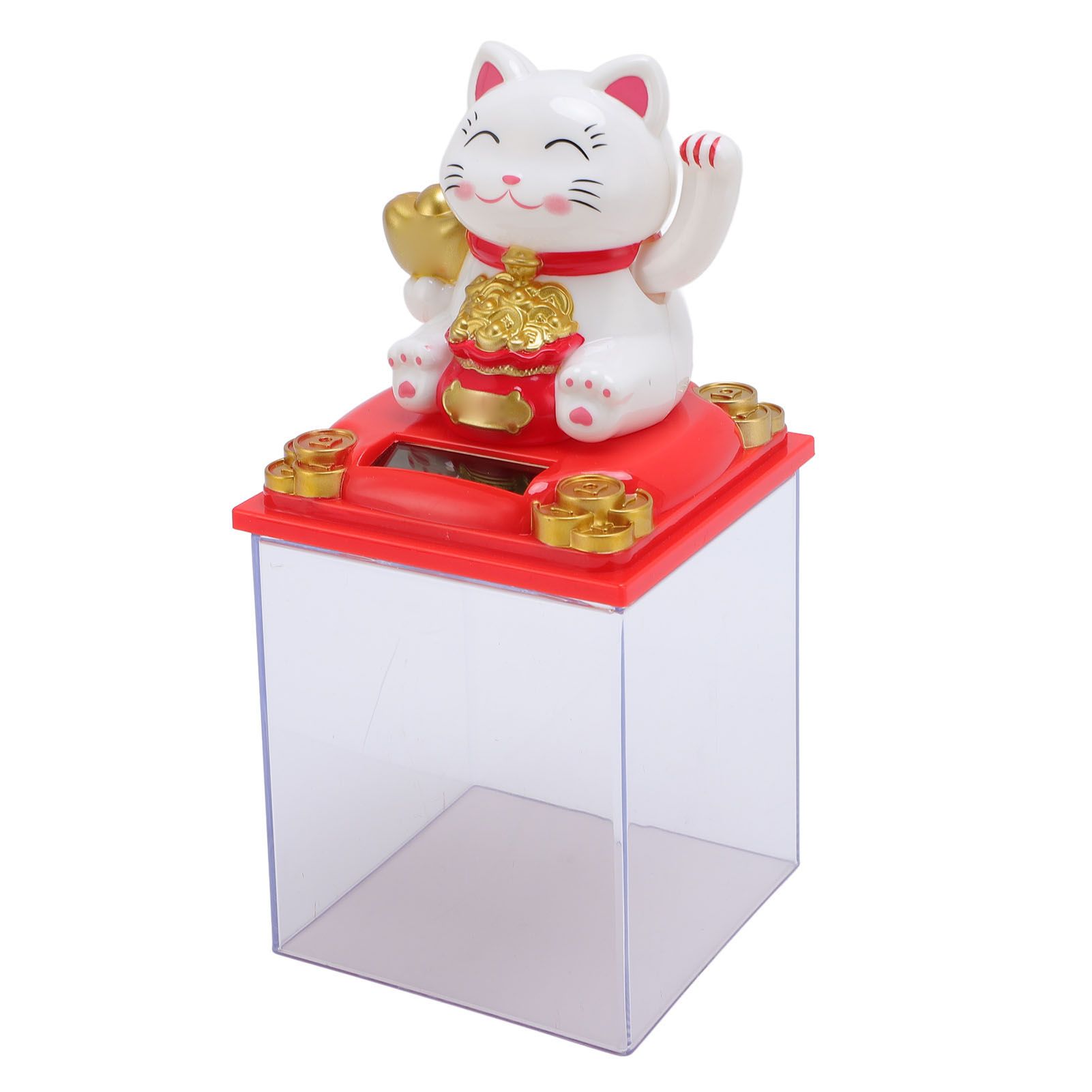 Solar Waving Cat Light Sensing Automatic Waving Arm Lucky Cat Statue for view 10