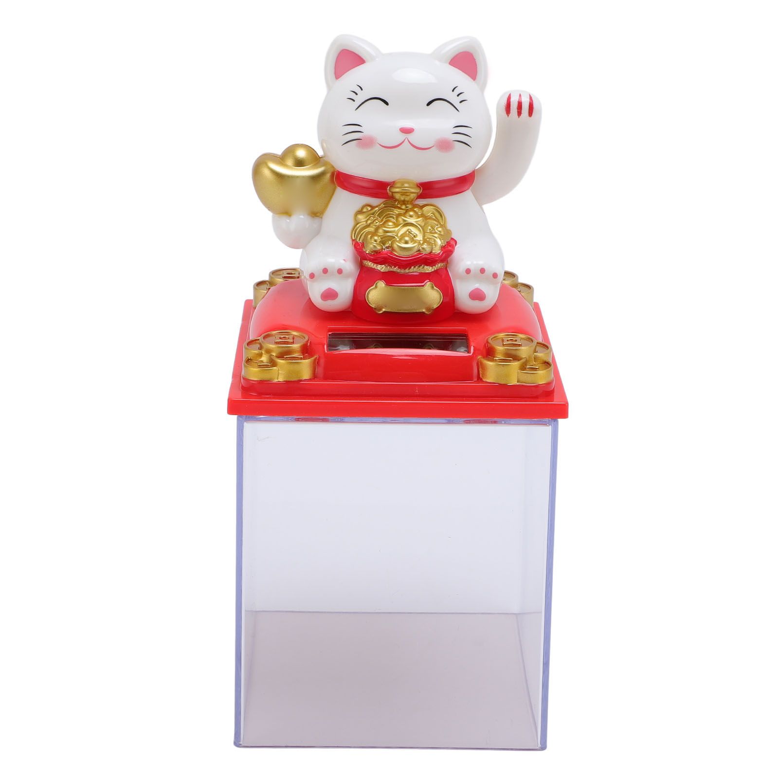 Solar Waving Cat Light Sensing Automatic Waving Arm Lucky Cat Statue for view 12