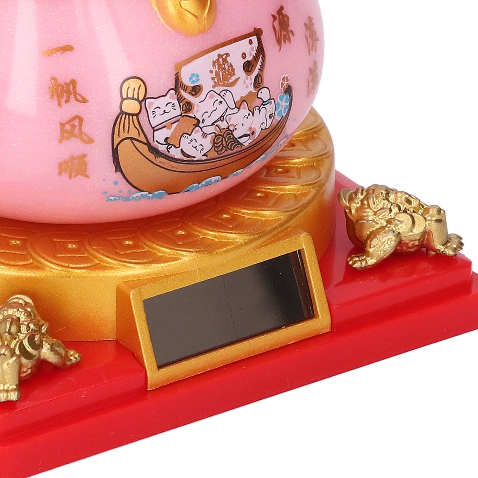 Solar Powered Cute Waving Cat for Fortune Money Good Luck Fengshui Lucky Cat view 2
