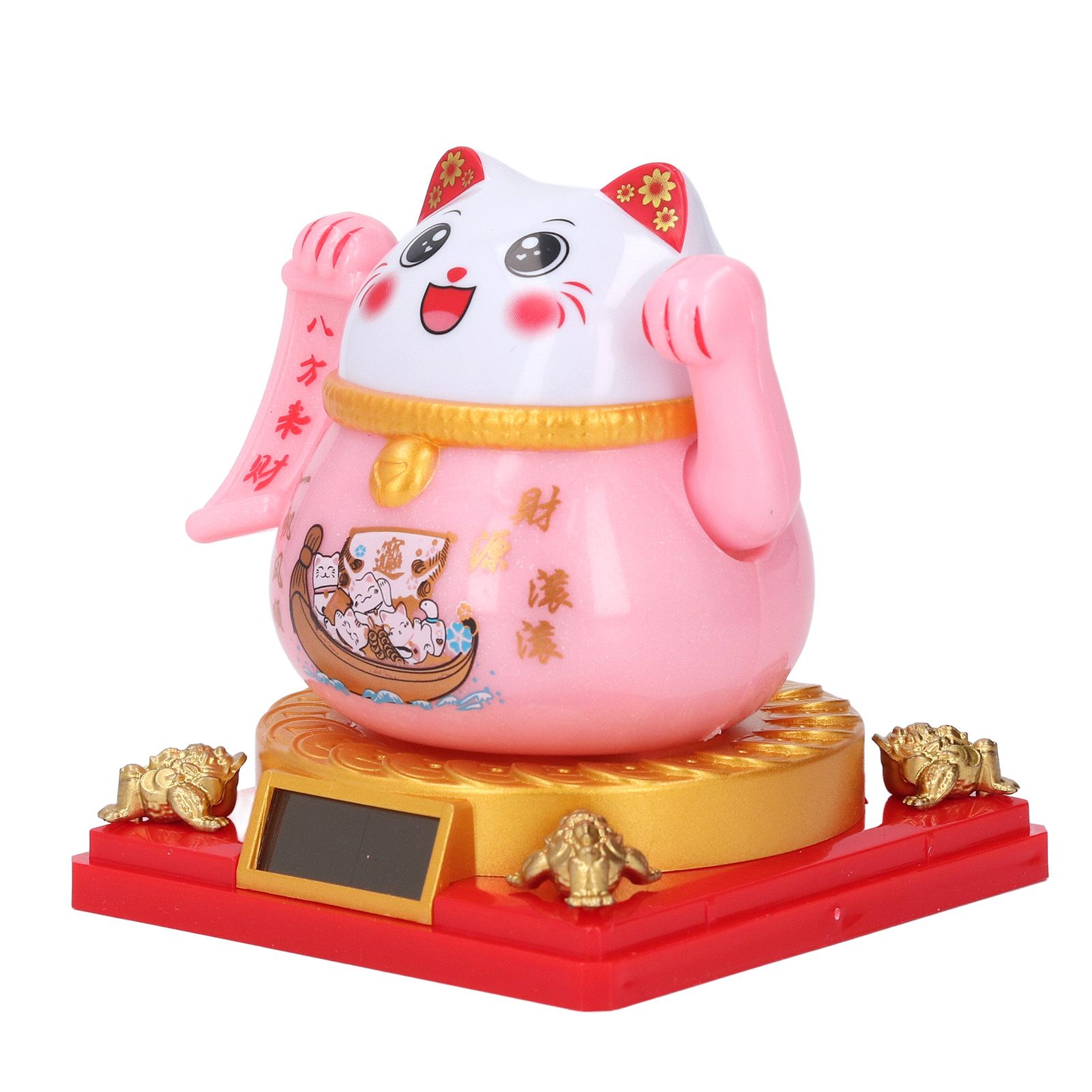Solar Powered Cute Waving Cat for Fortune Money Good Luck Fengshui Lucky Cat view 6