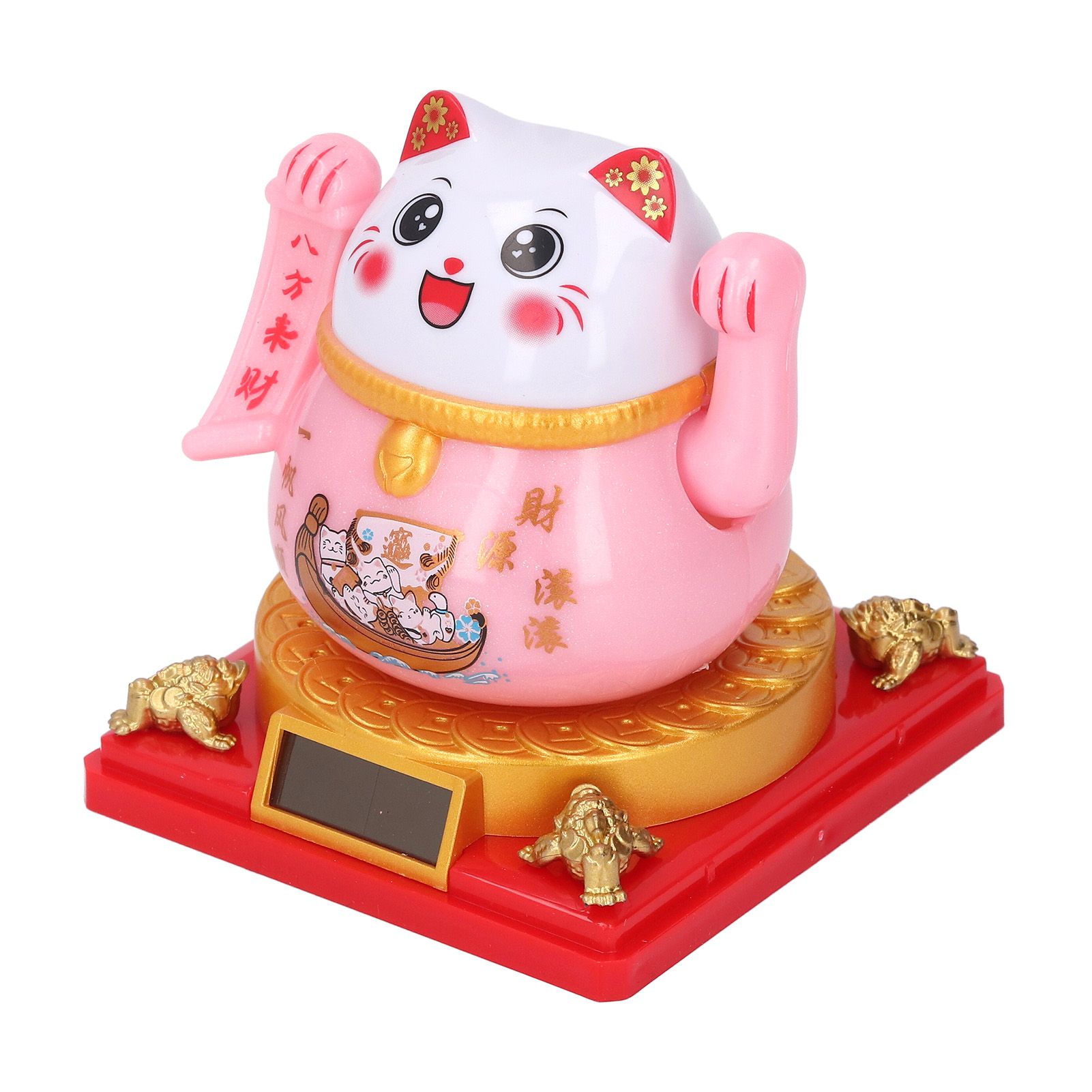 Solar Powered Cute Waving Cat for Fortune Money Good Luck Fengshui Lucky Cat view 11