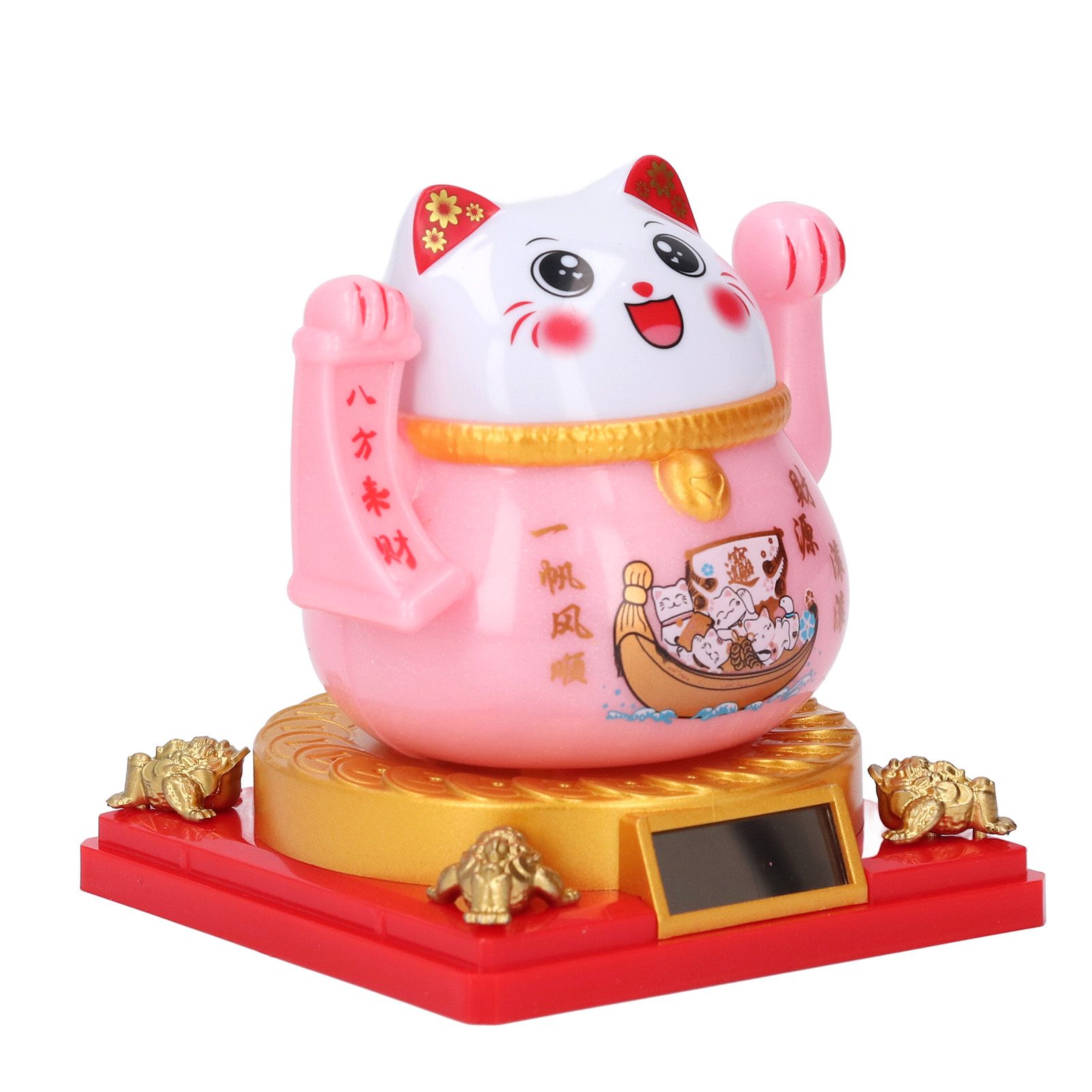 Solar Powered Cute Waving Cat for Fortune Money Good Luck Fengshui Lucky Cat — image 1