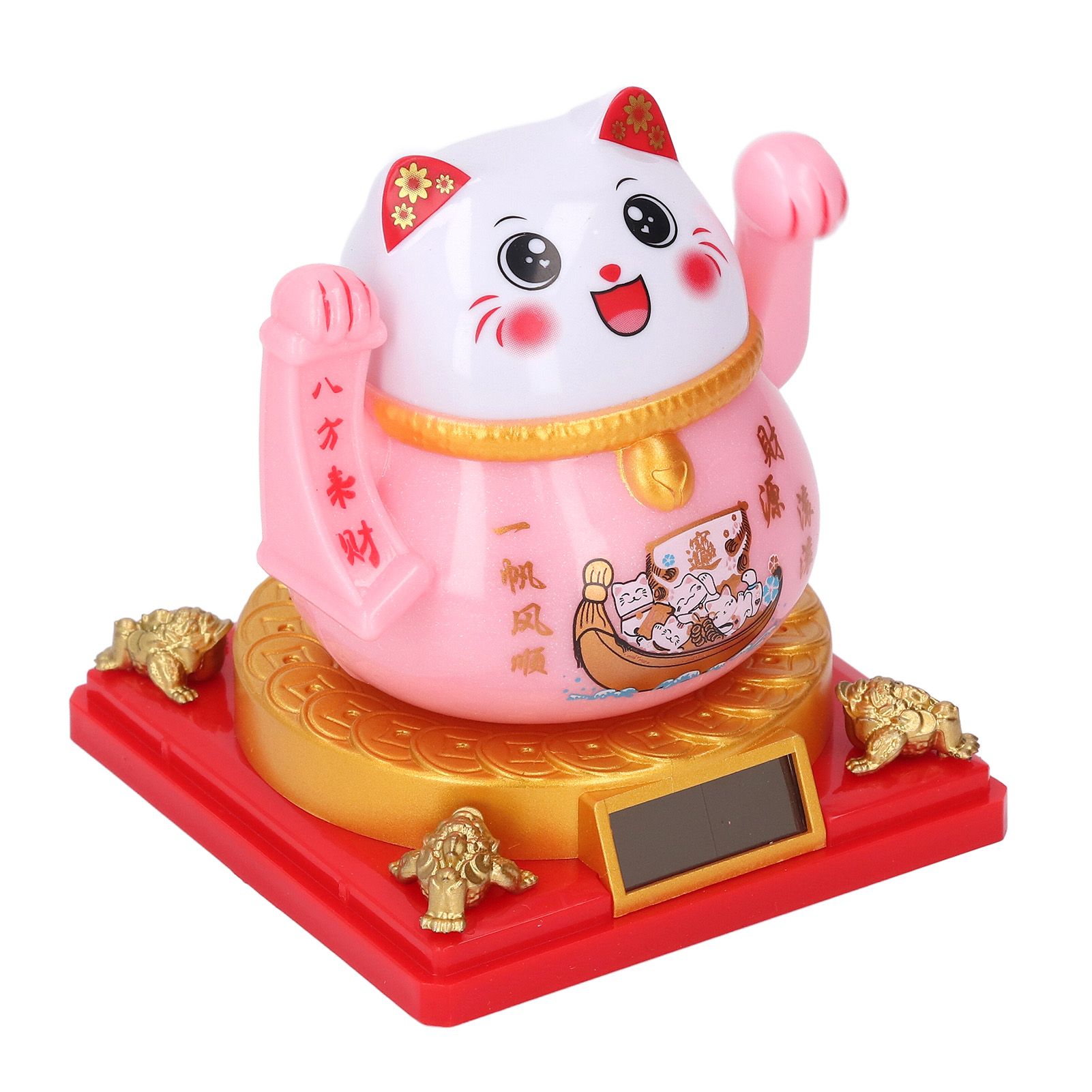 Solar Powered Cute Waving Cat for Fortune Money Good Luck Fengshui Lucky Cat view 12