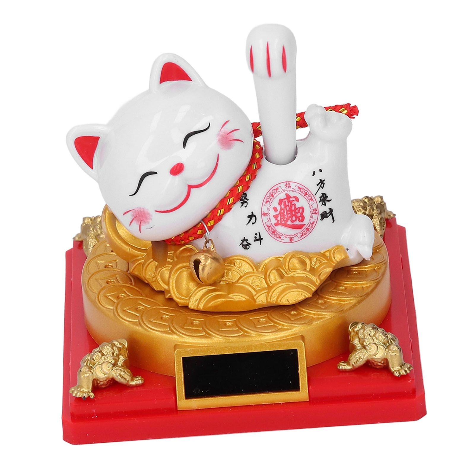 Lying Waving Fortune Cat Solar Powered Wealth Welcoming Lucky Cat Decoration view 6