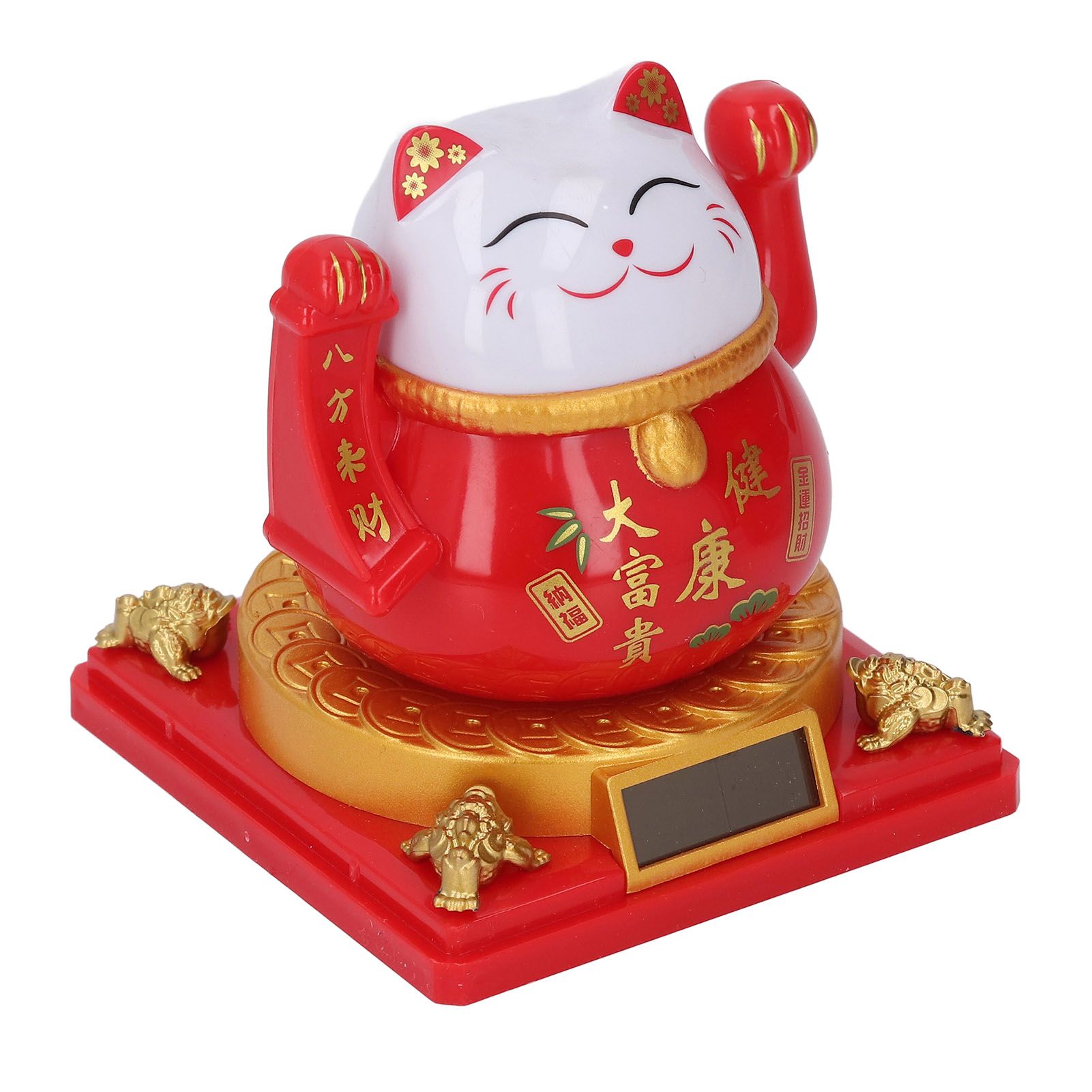 Lucky Cat Waving Arm Solar Powered Light Induction Wealth Welcoming Fortune view 4