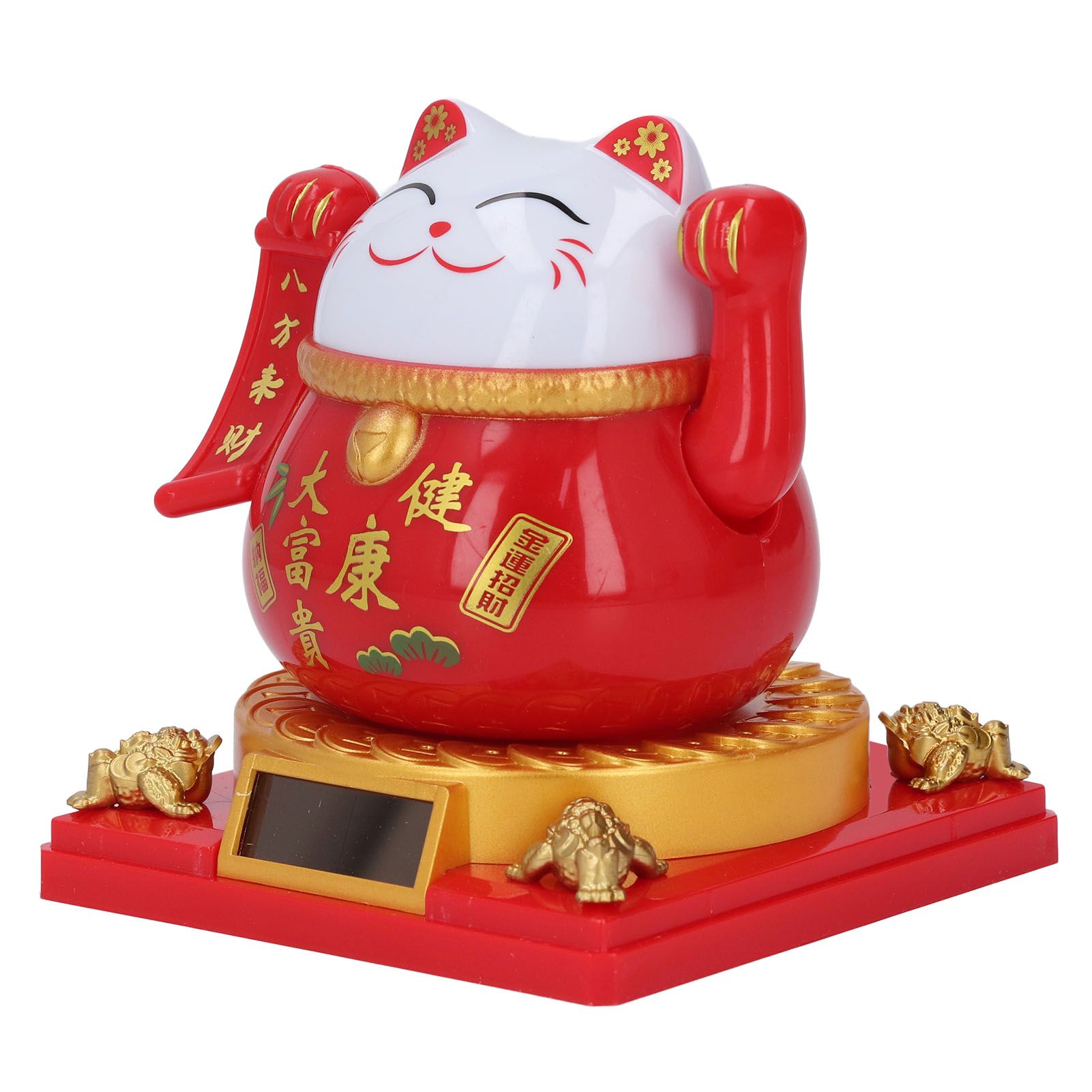 Lucky Cat Waving Arm Solar Powered Light Induction Wealth Welcoming Fortune view 11