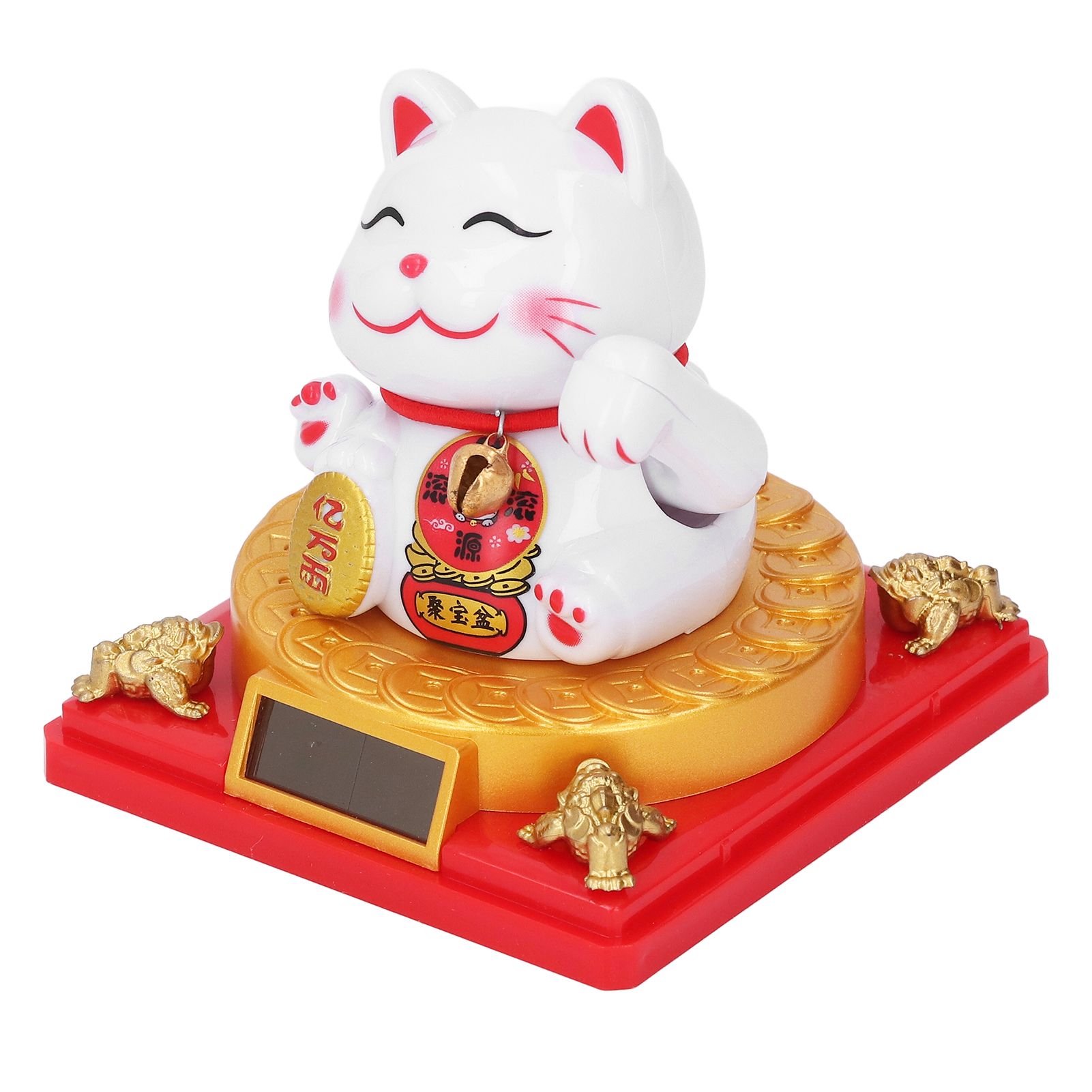 Solar Energy Powered Beckoning Lucky Money Cat Good Luck Feng Shui Lucky Cat — image 1