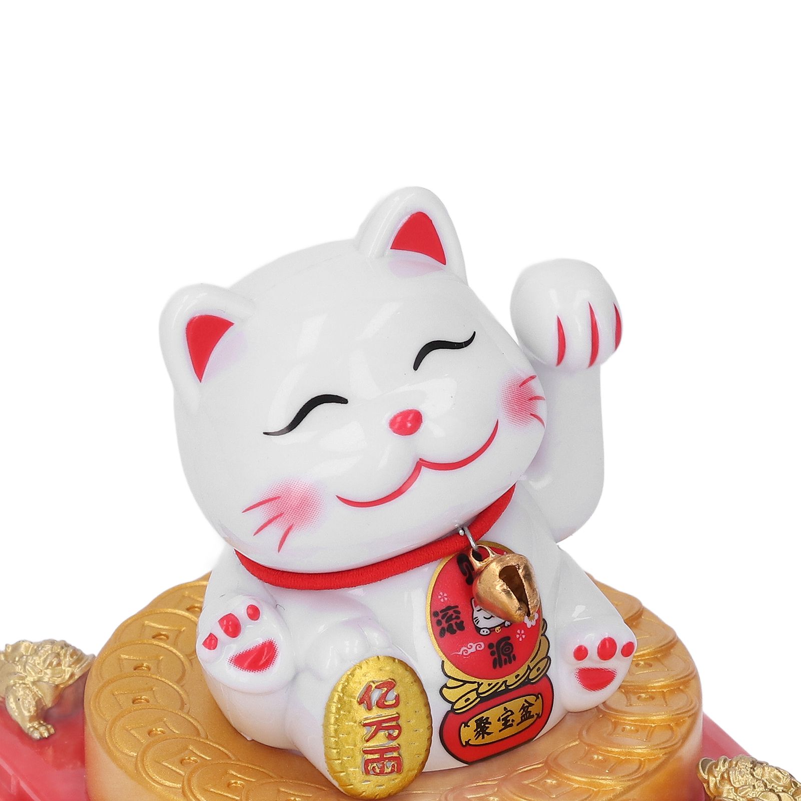 Solar Energy Powered Beckoning Lucky Money Cat Good Luck Feng Shui Lucky Cat view 2