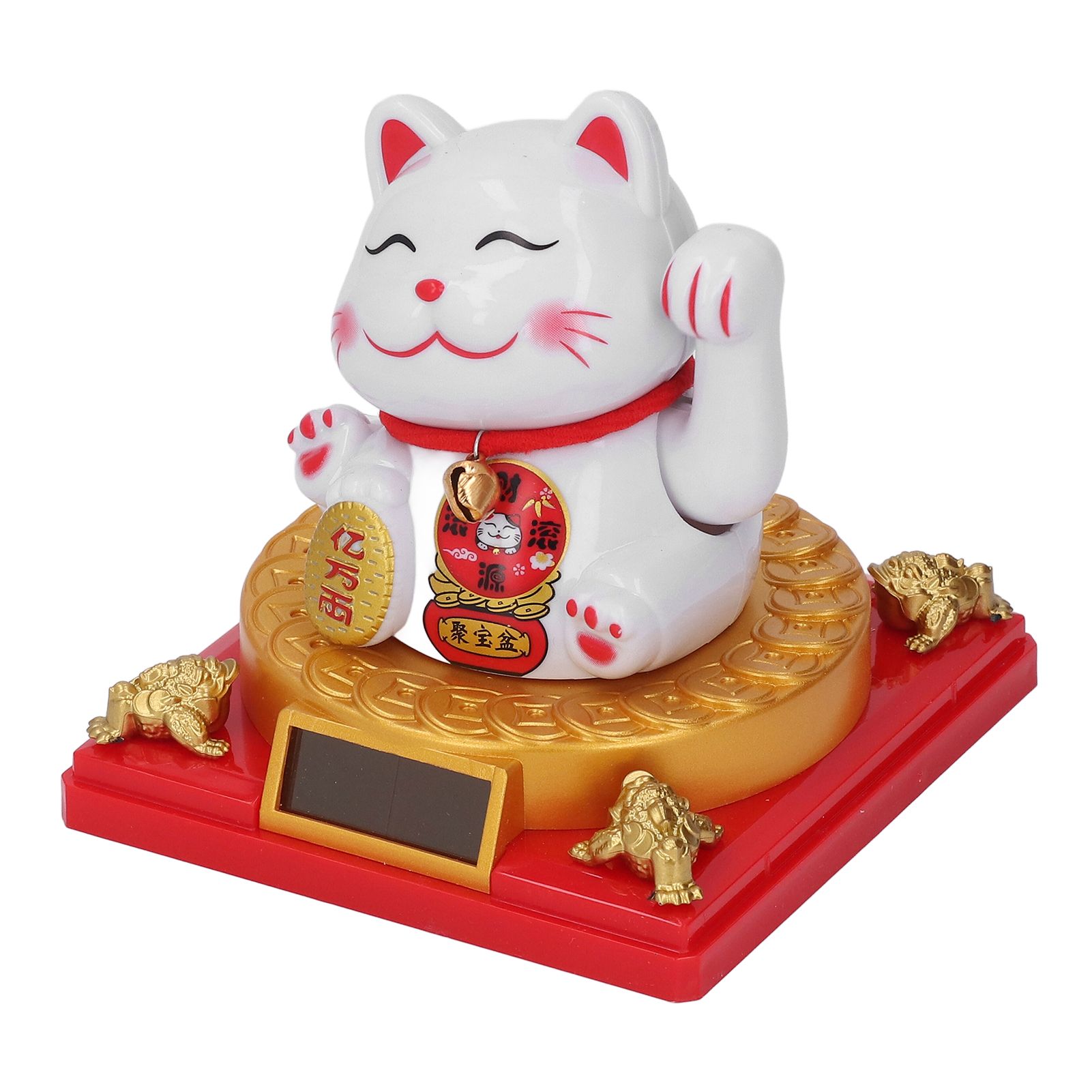 Solar Energy Powered Beckoning Lucky Money Cat Good Luck Feng Shui Lucky Cat