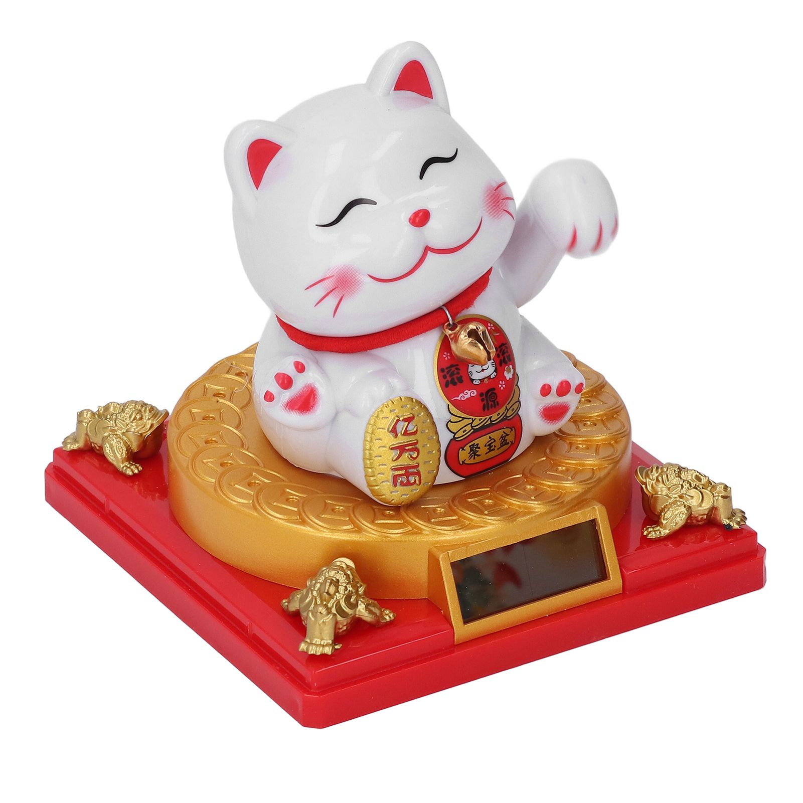 Solar Energy Powered Beckoning Lucky Money Cat Good Luck Feng Shui Lucky Cat view 10