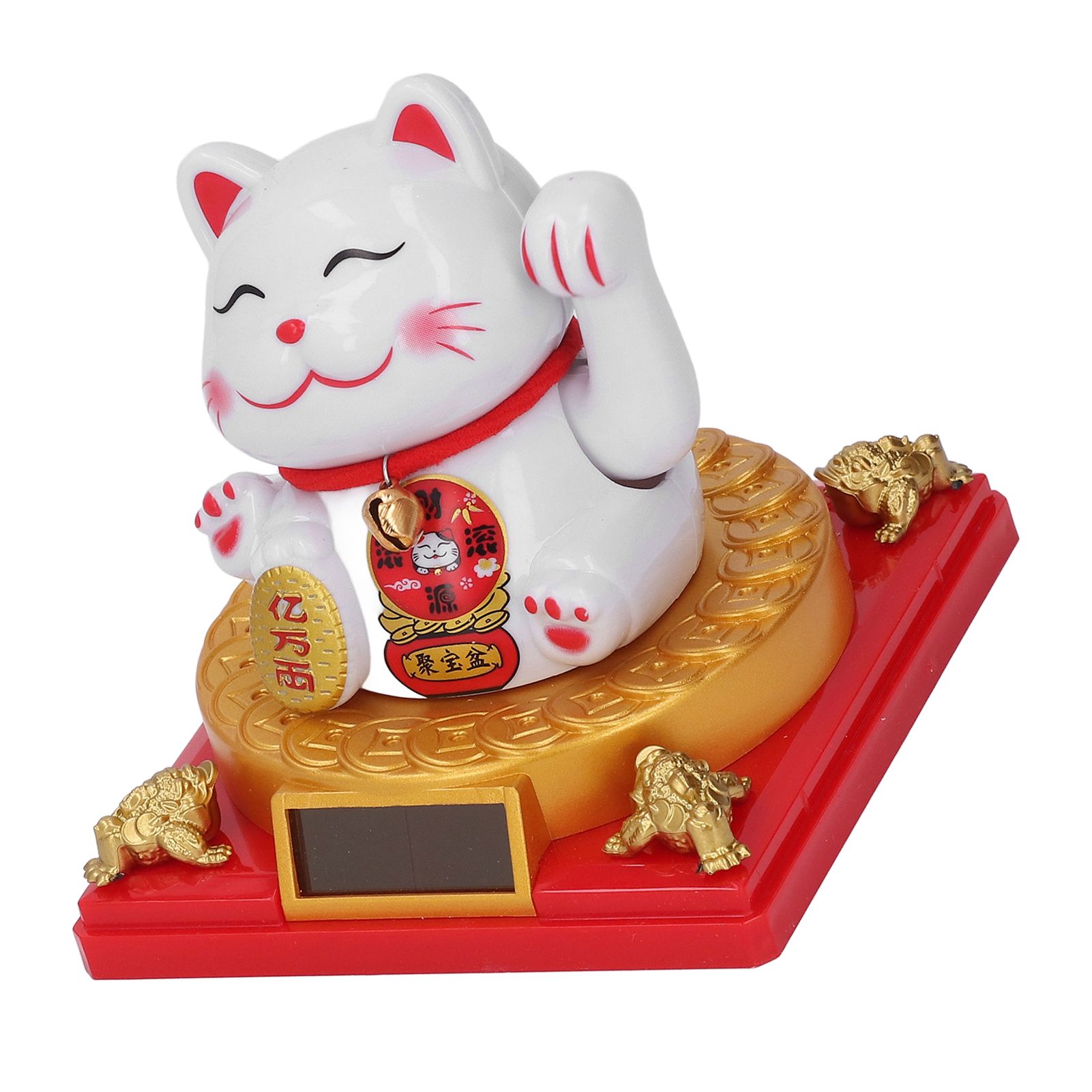 Solar Energy Powered Beckoning Lucky Money Cat Good Luck Feng Shui Lucky Cat view 11