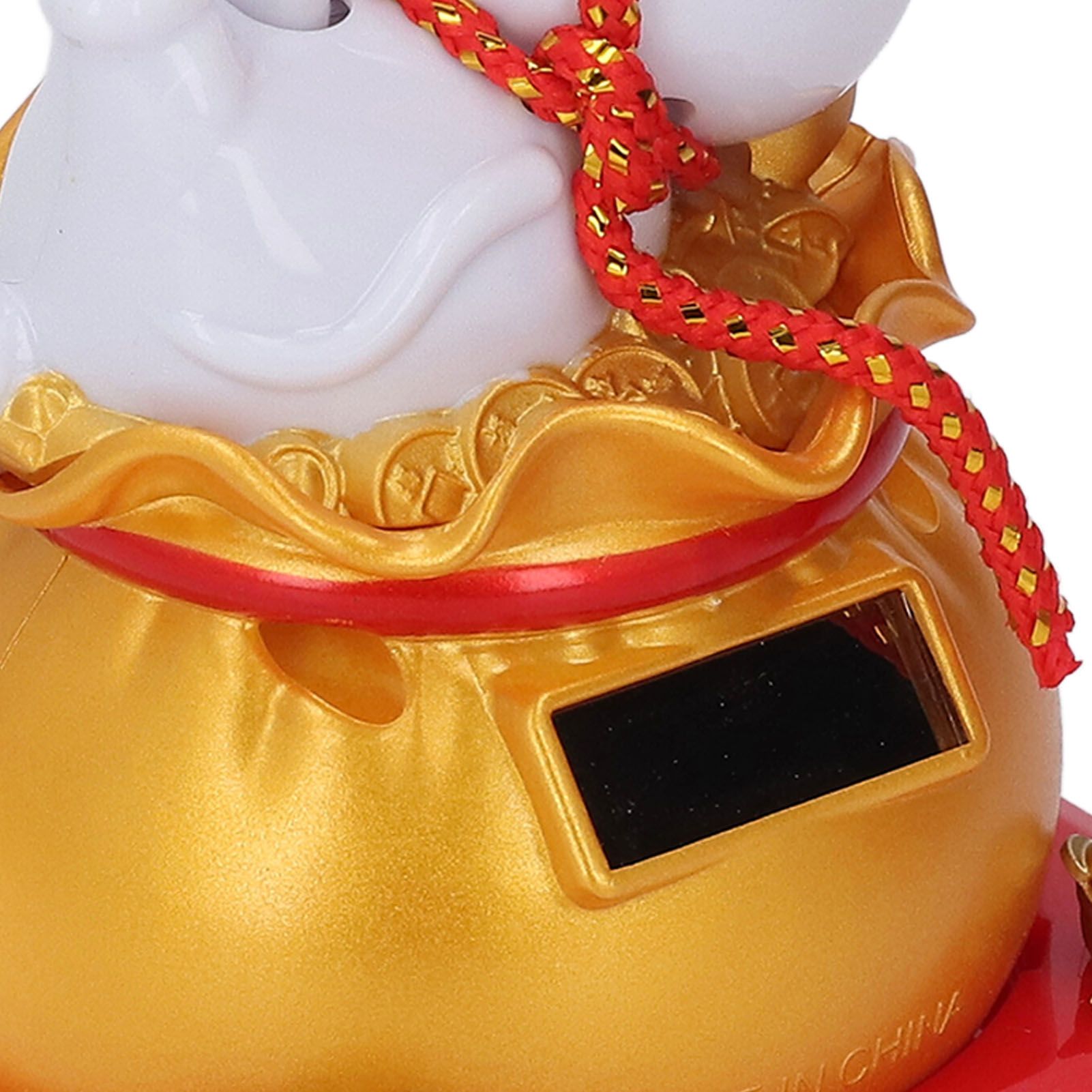 Lucky Cat Statue Solar Light Sensing Automatic Waving Arm Fortune Bag Cat view 2
