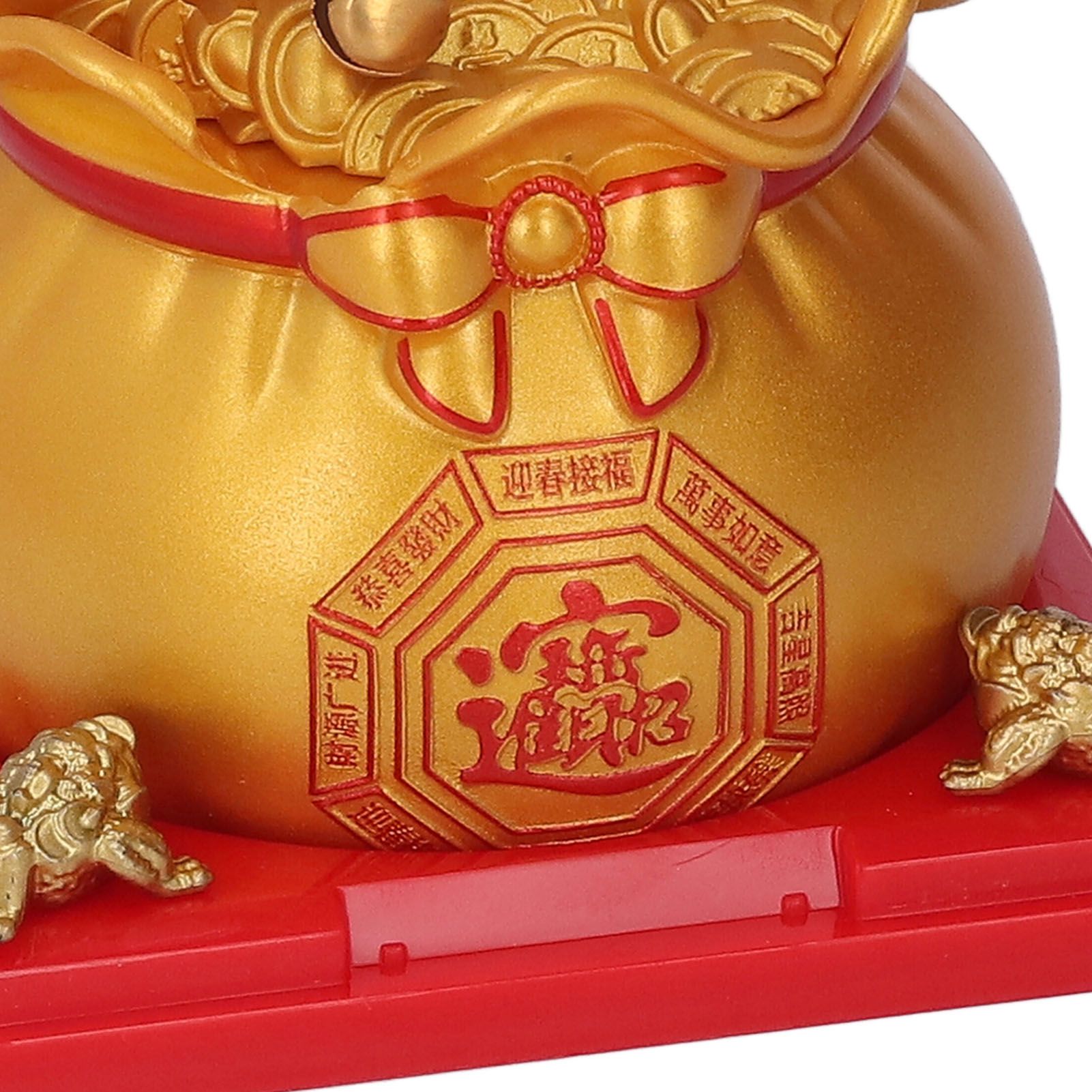 Lucky Cat Statue Solar Light Sensing Automatic Waving Arm Fortune Bag Cat view 5