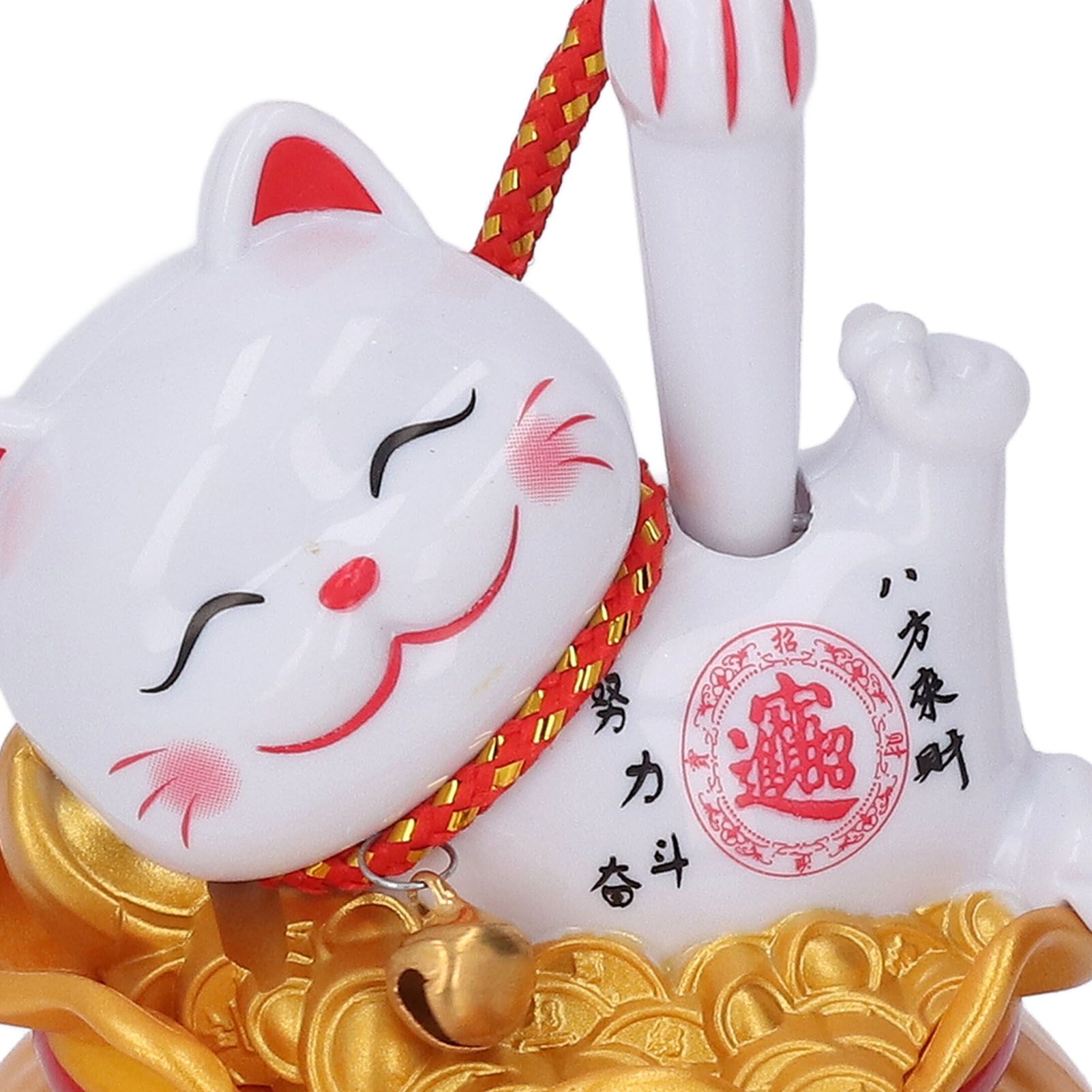Lucky Cat Statue Solar Light Sensing Automatic Waving Arm Fortune Bag Cat view 7