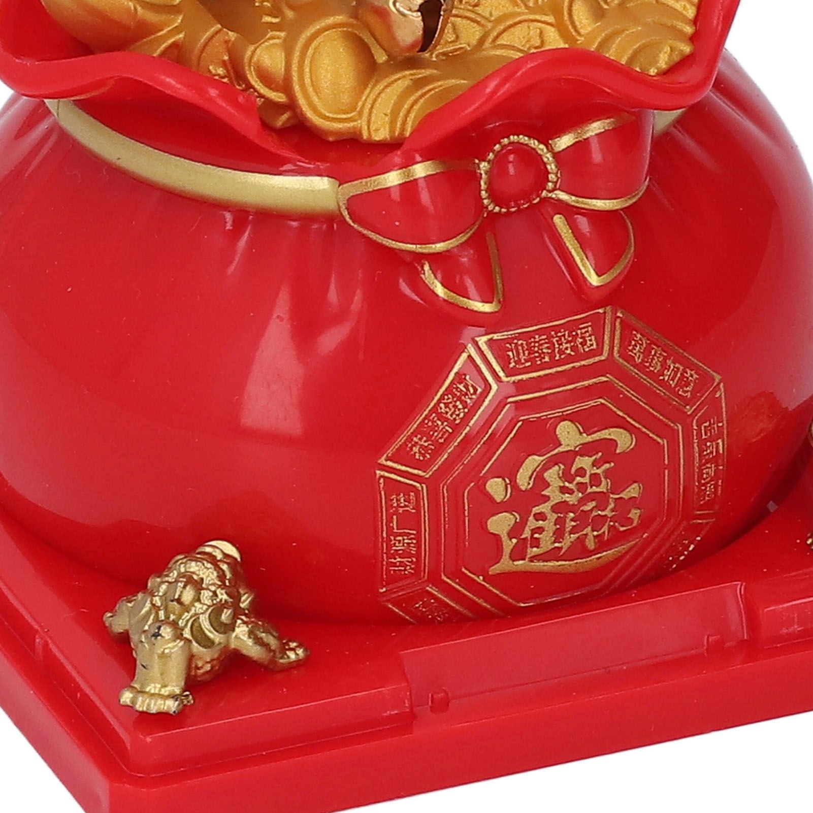 Lucky Cat Statue Solar Light Sensing Automatic Waving Arm Fortune Bag Cat view 2