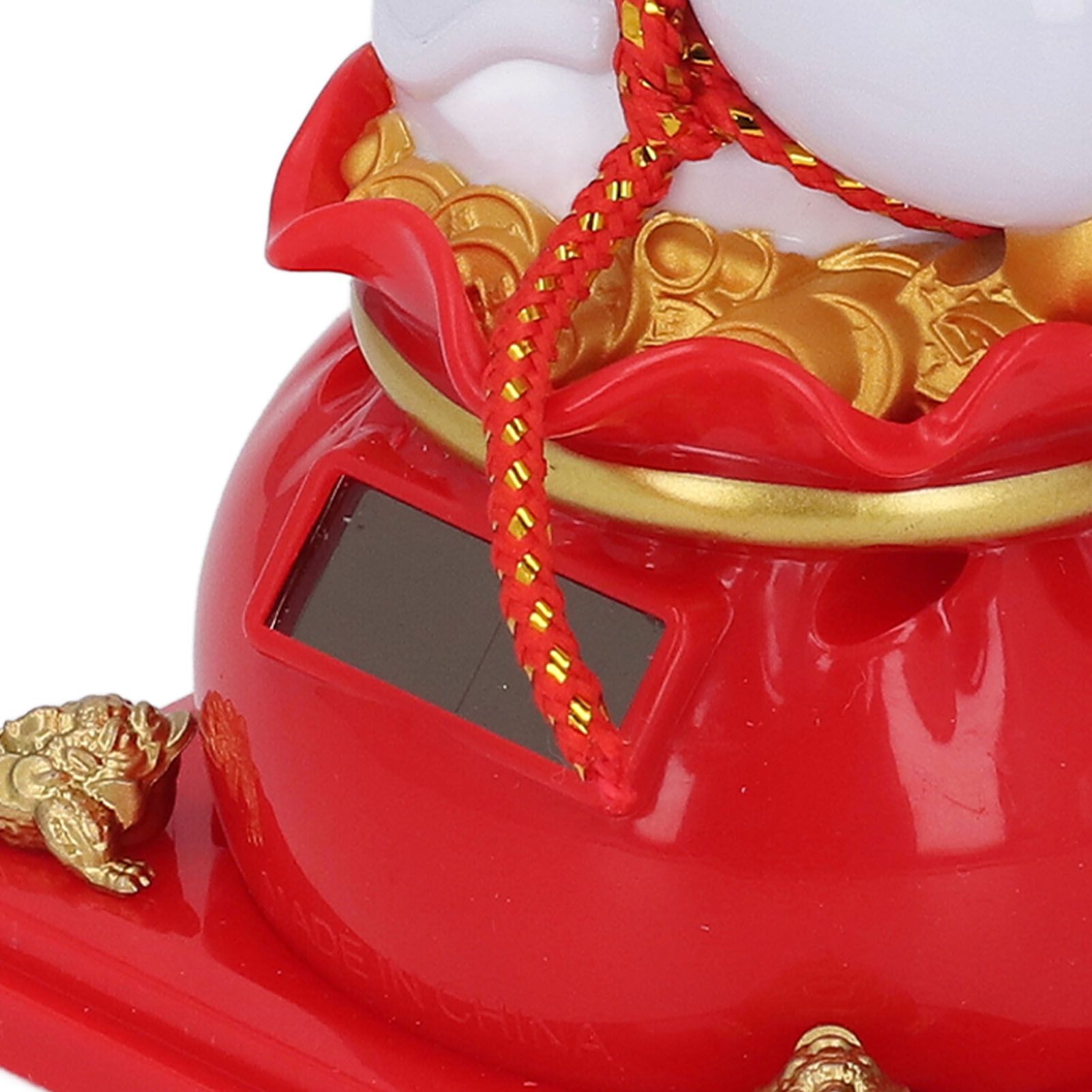 Lucky Cat Statue Solar Light Sensing Automatic Waving Arm Fortune Bag Cat view 5