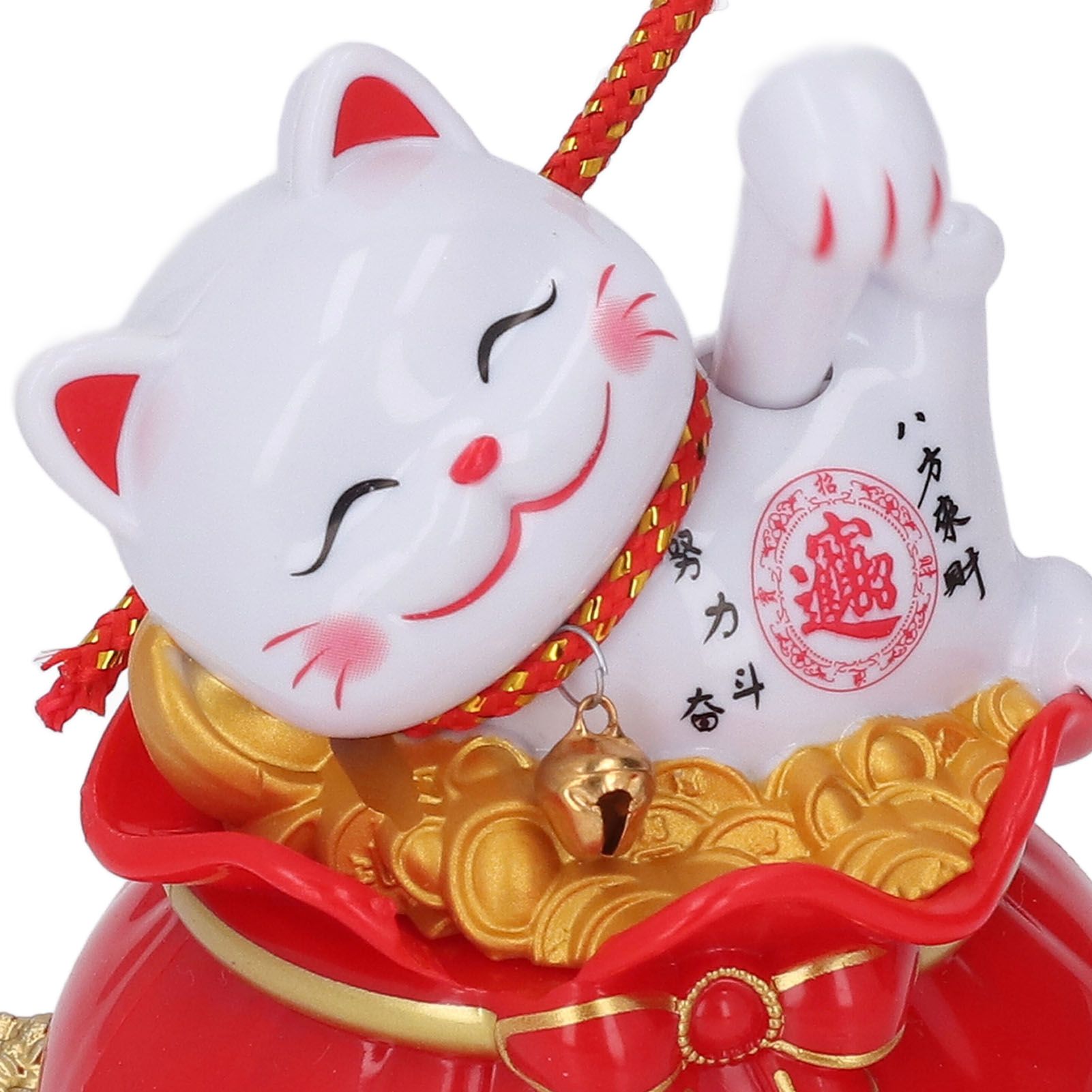 Lucky Cat Statue Solar Light Sensing Automatic Waving Arm Fortune Bag Cat view 7