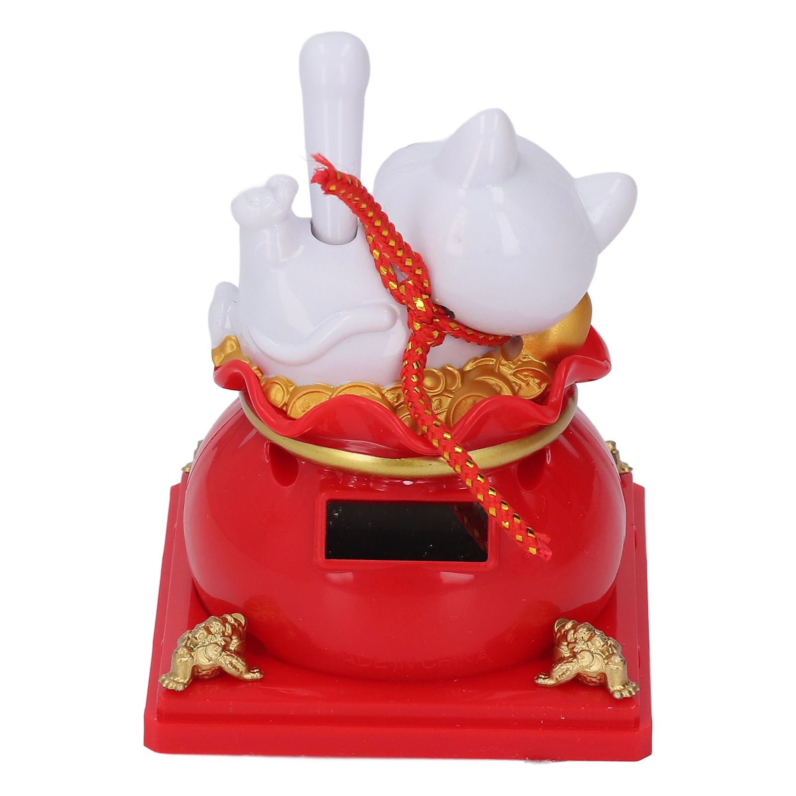 Lucky Cat Statue Solar Light Sensing Automatic Waving Arm Fortune Bag Cat view 11