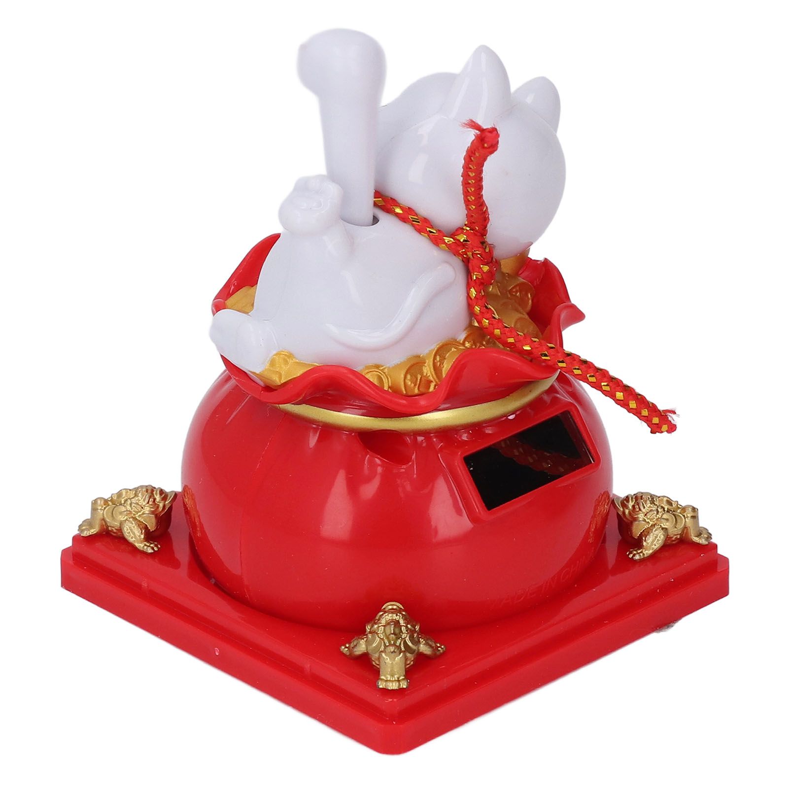 Lucky Cat Statue Solar Light Sensing Automatic Waving Arm Fortune Bag Cat view 12